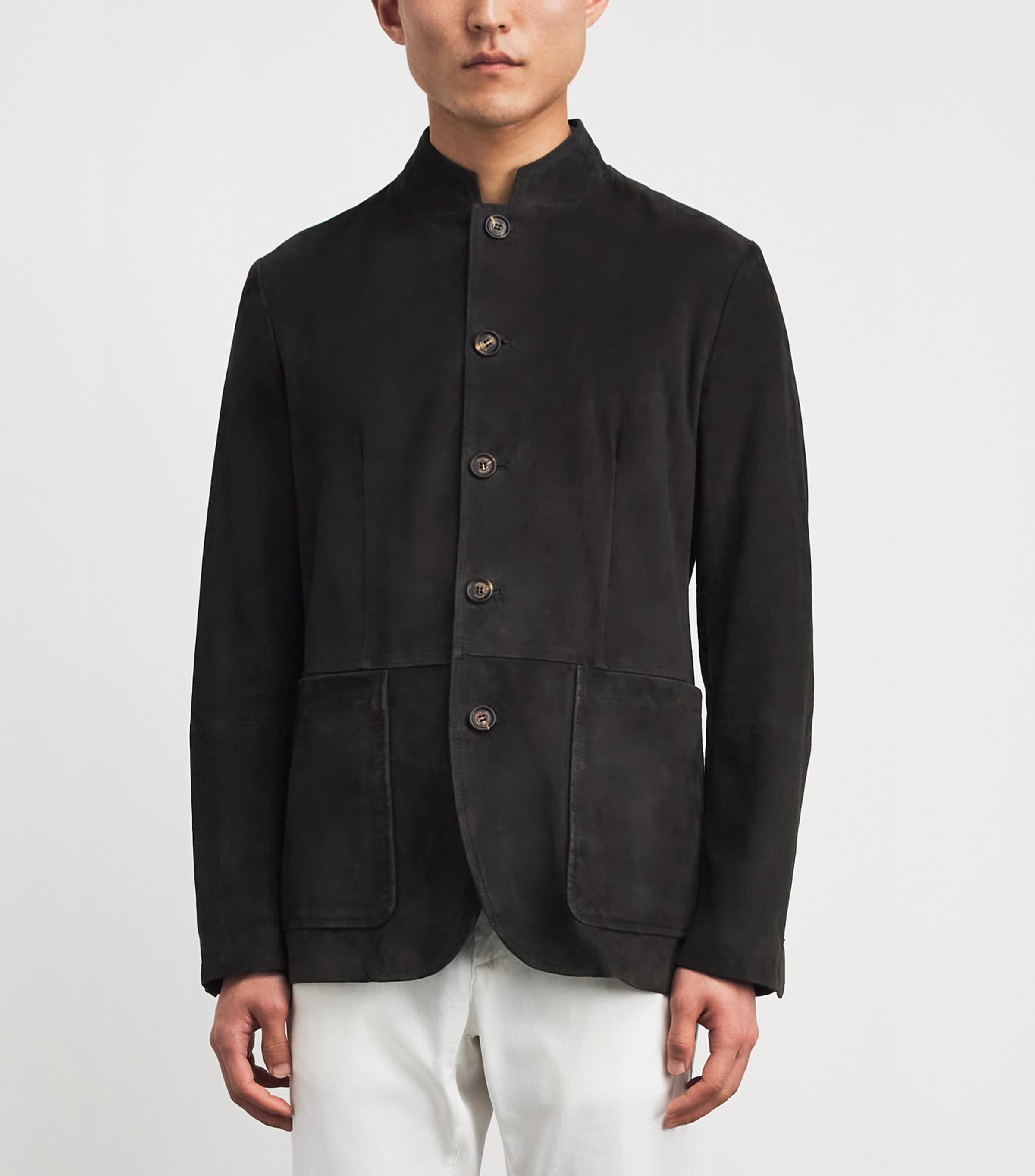 Eleventy Mens Suede Jacket Nero Image 4