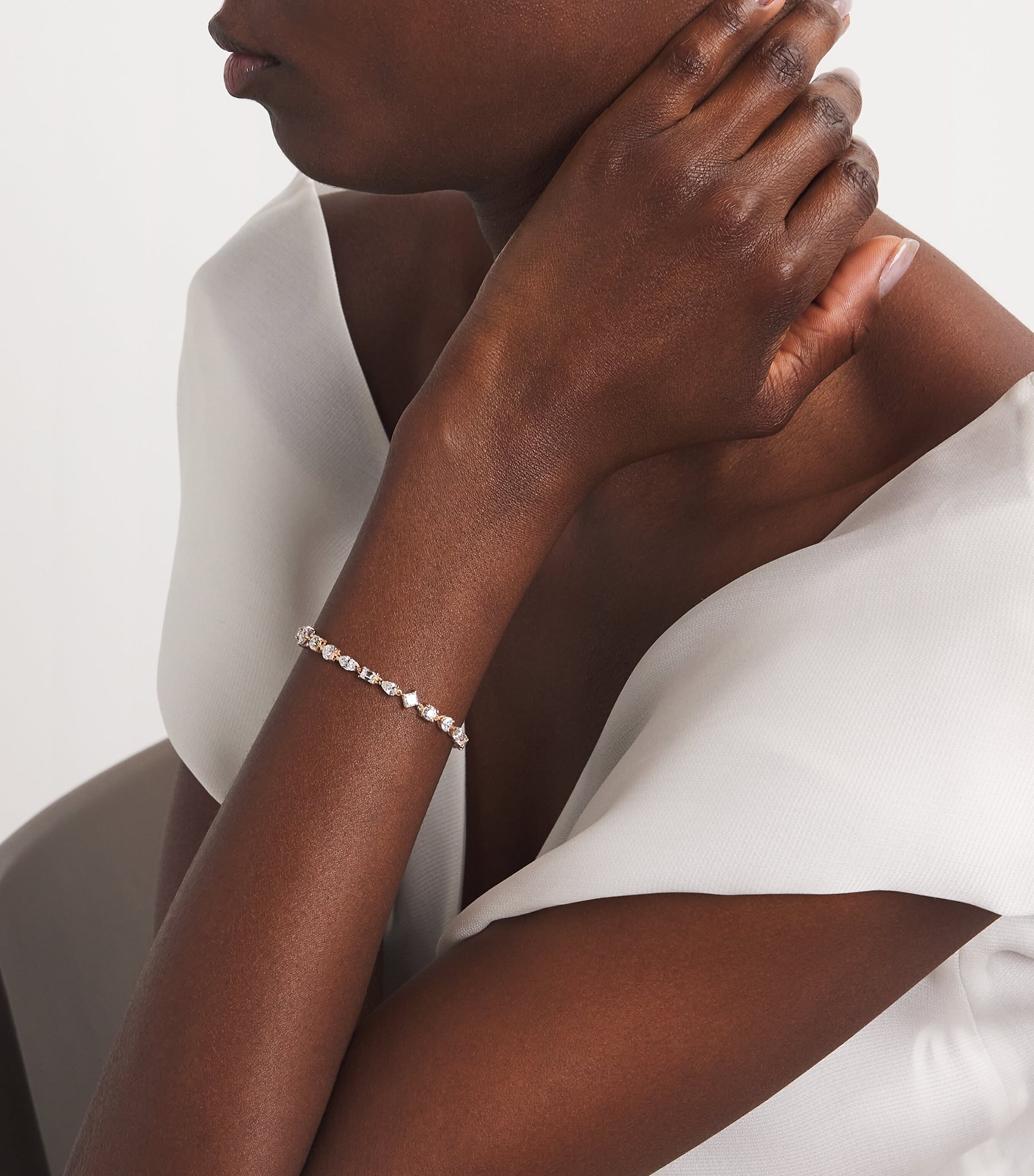 Rose Gold and Mixed Diamond Tennis Bracelet ROSE GOLD Image 5