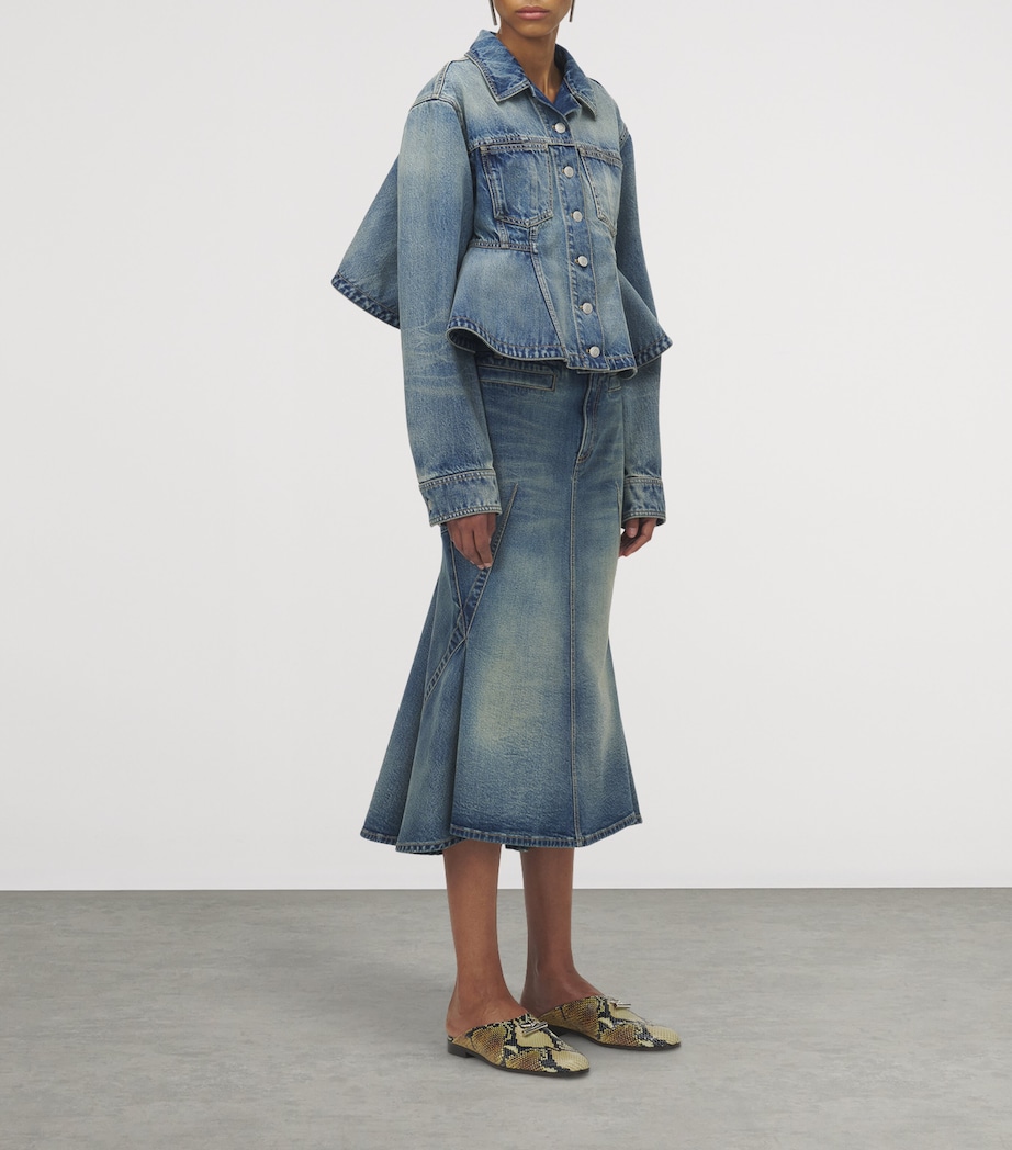 Denim Kickback Midi Skirt 4315 Image 3