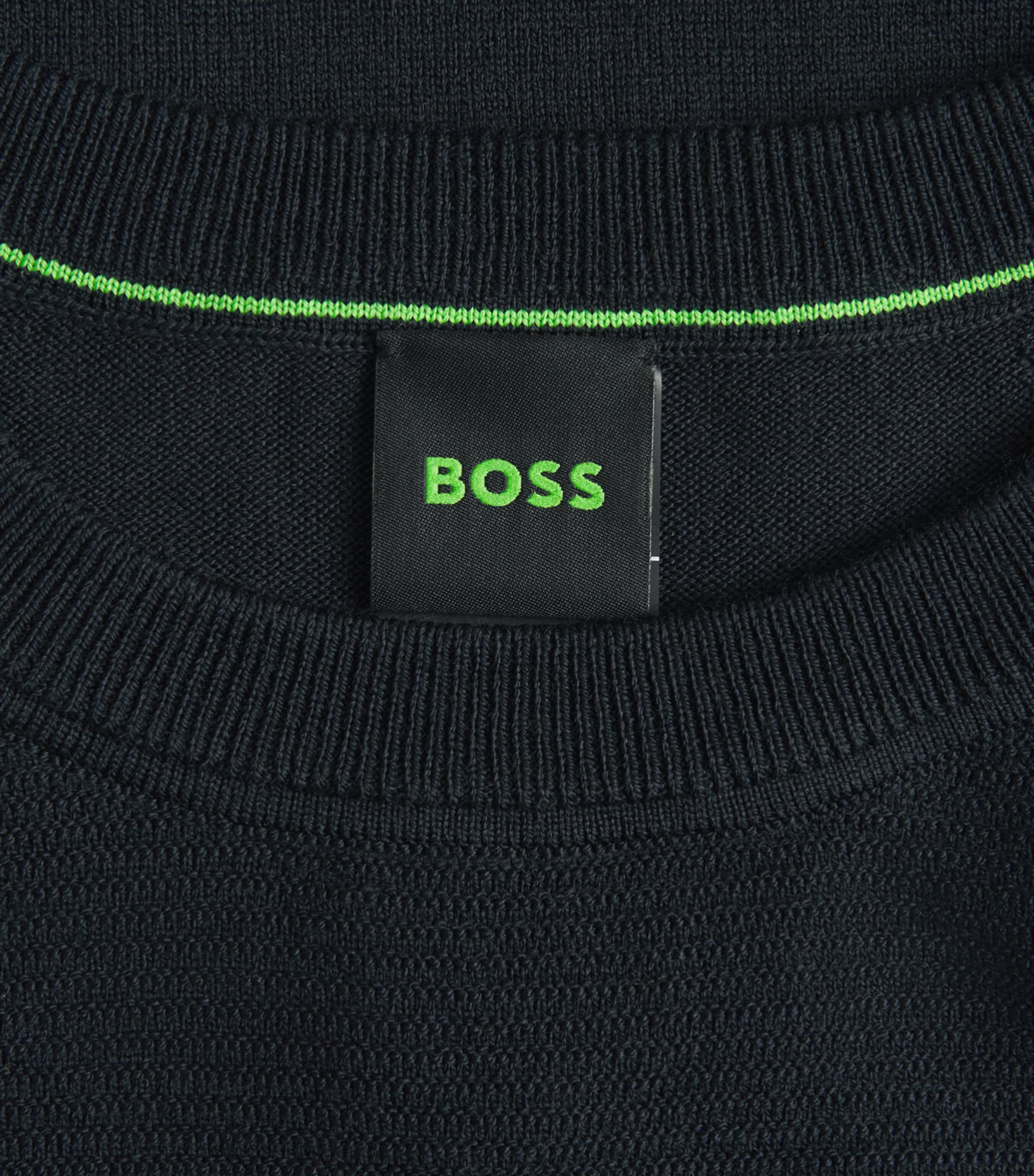 BOSS Mens Ribbed Logo Sweater Dark Image 2