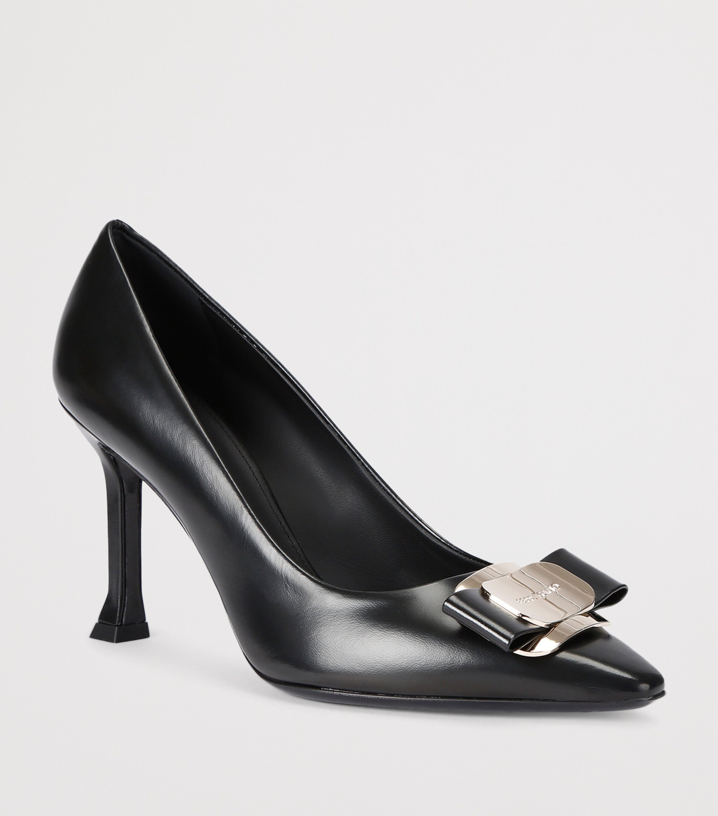 Salvatore Ferragamo Black Leather Zelma Pumps 85 | Harrods US