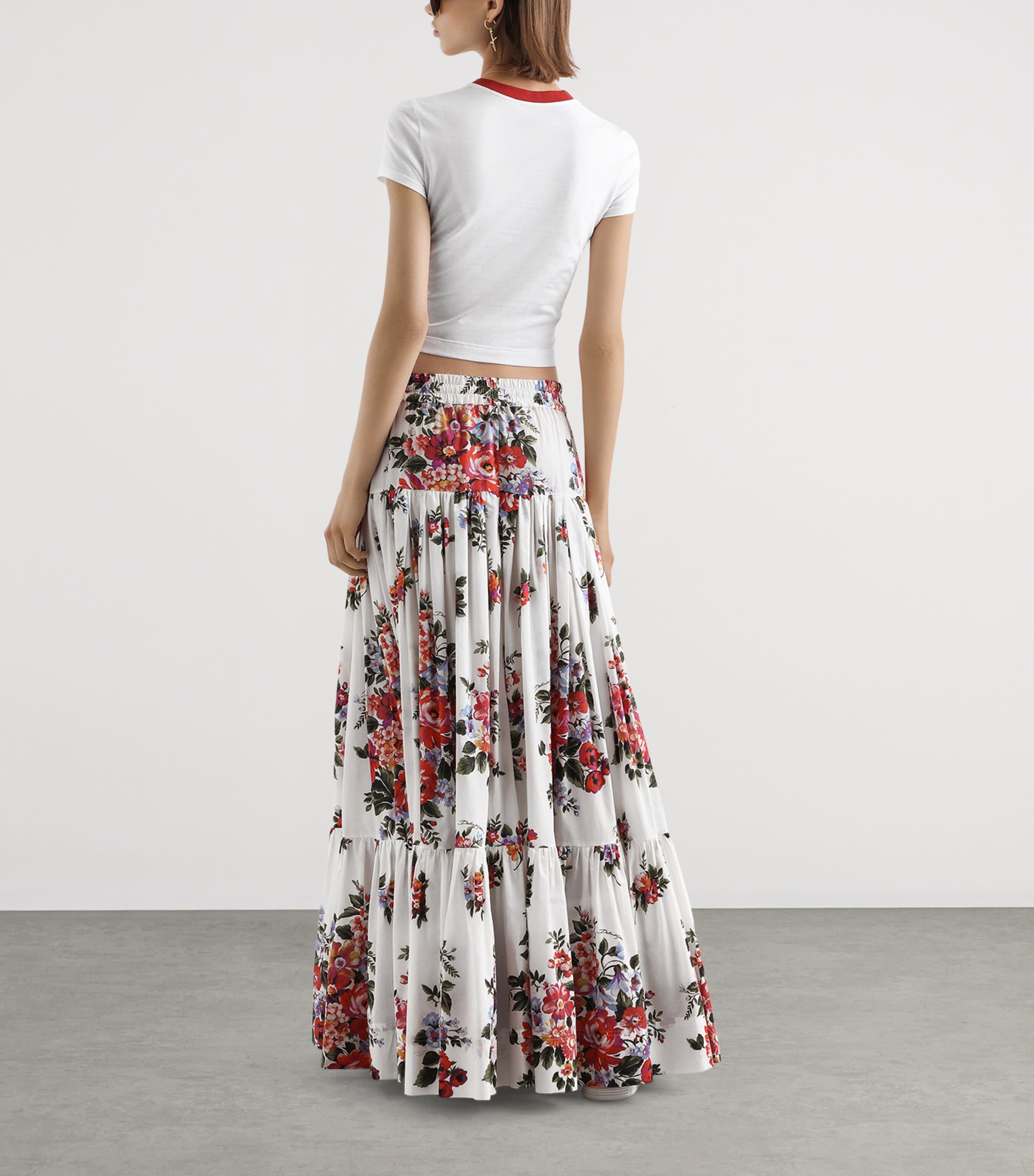Dolce&Gabbana Womens Cropped Graphic T-Shirt Opti Image 3