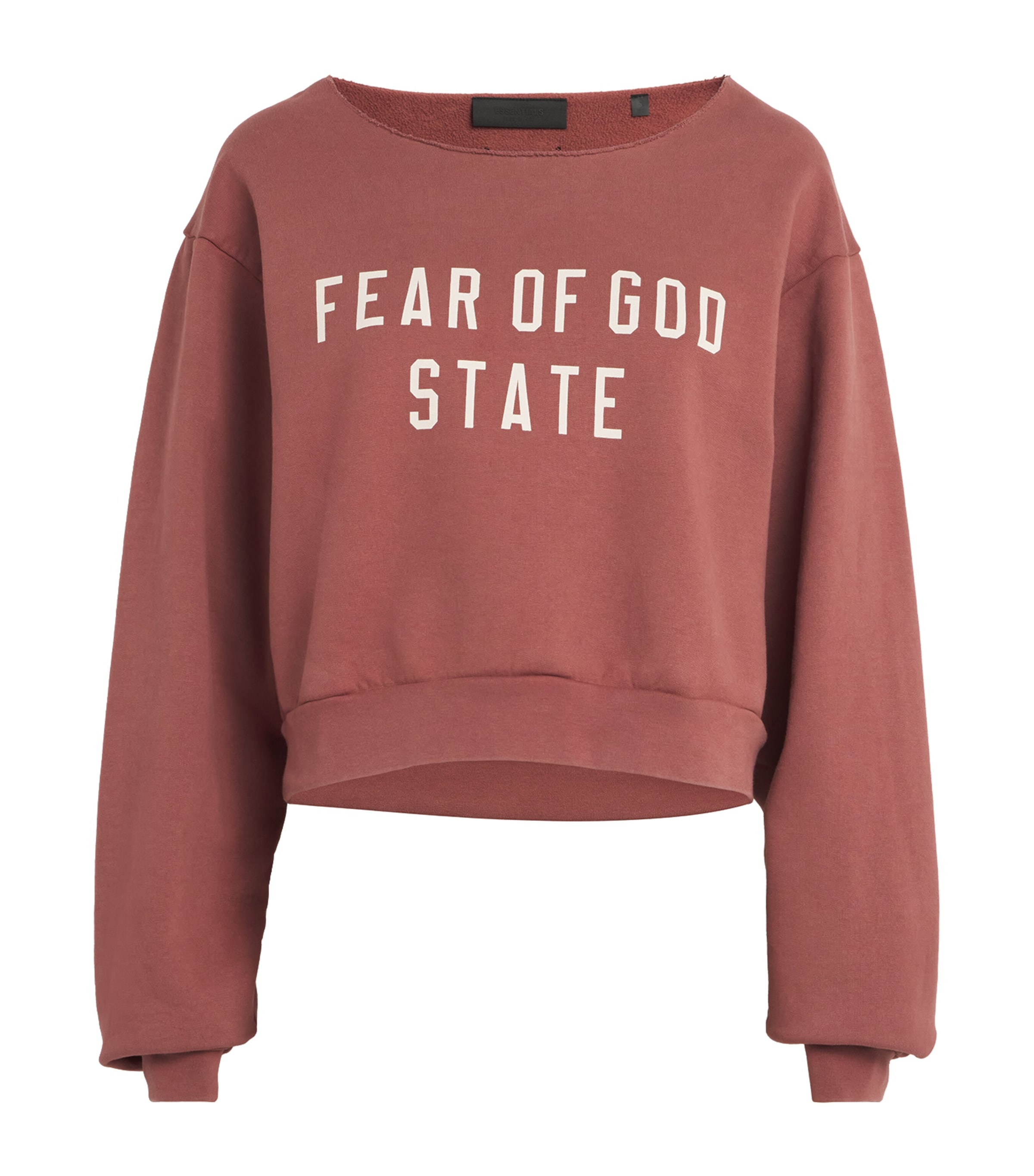 Fear Of God Cropped Graphic Sweatshirt In Red