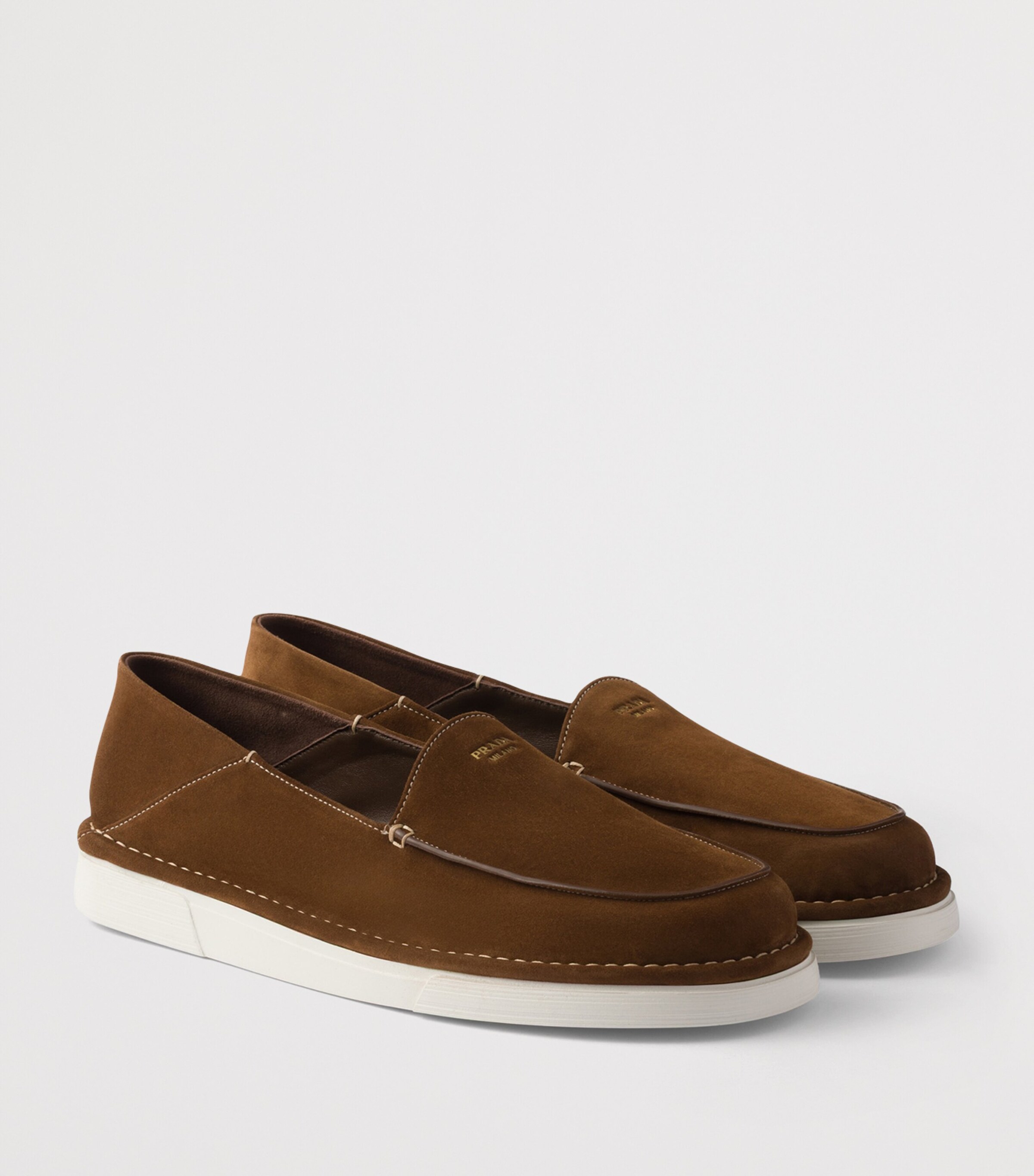 Prada Suede Flatform Loafers Image 1