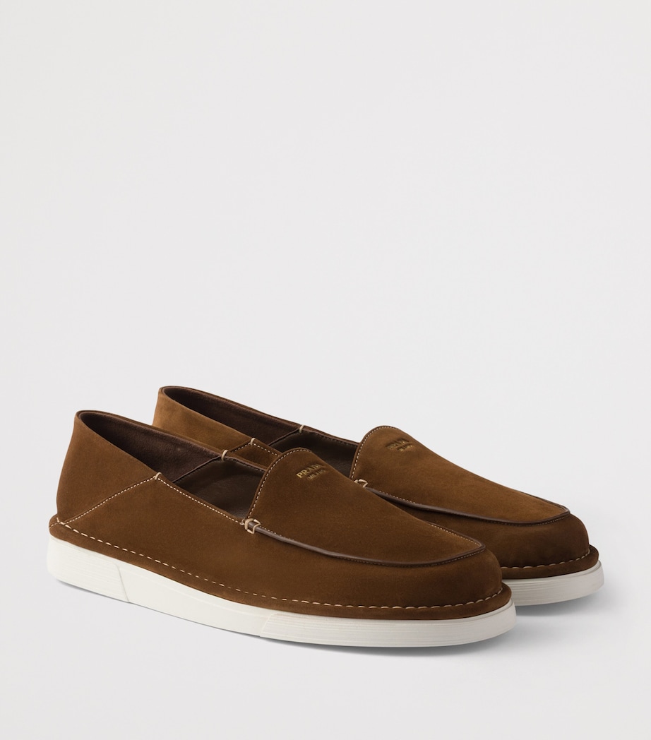 Prada Suede Flatform Loafers Image 1