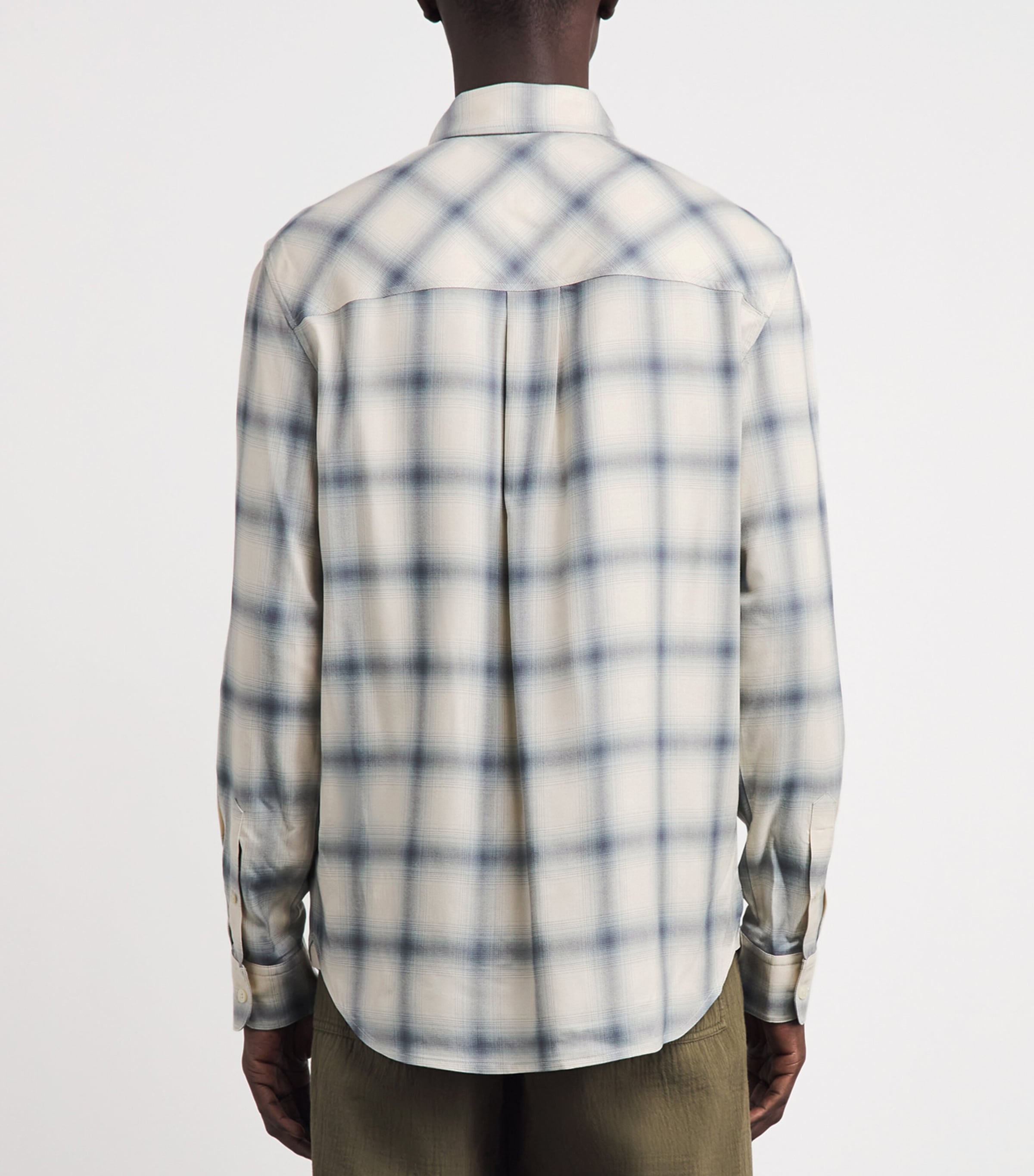 Simkhai Mens Plaid Rennick Shirt Ivory Plaid Image 5