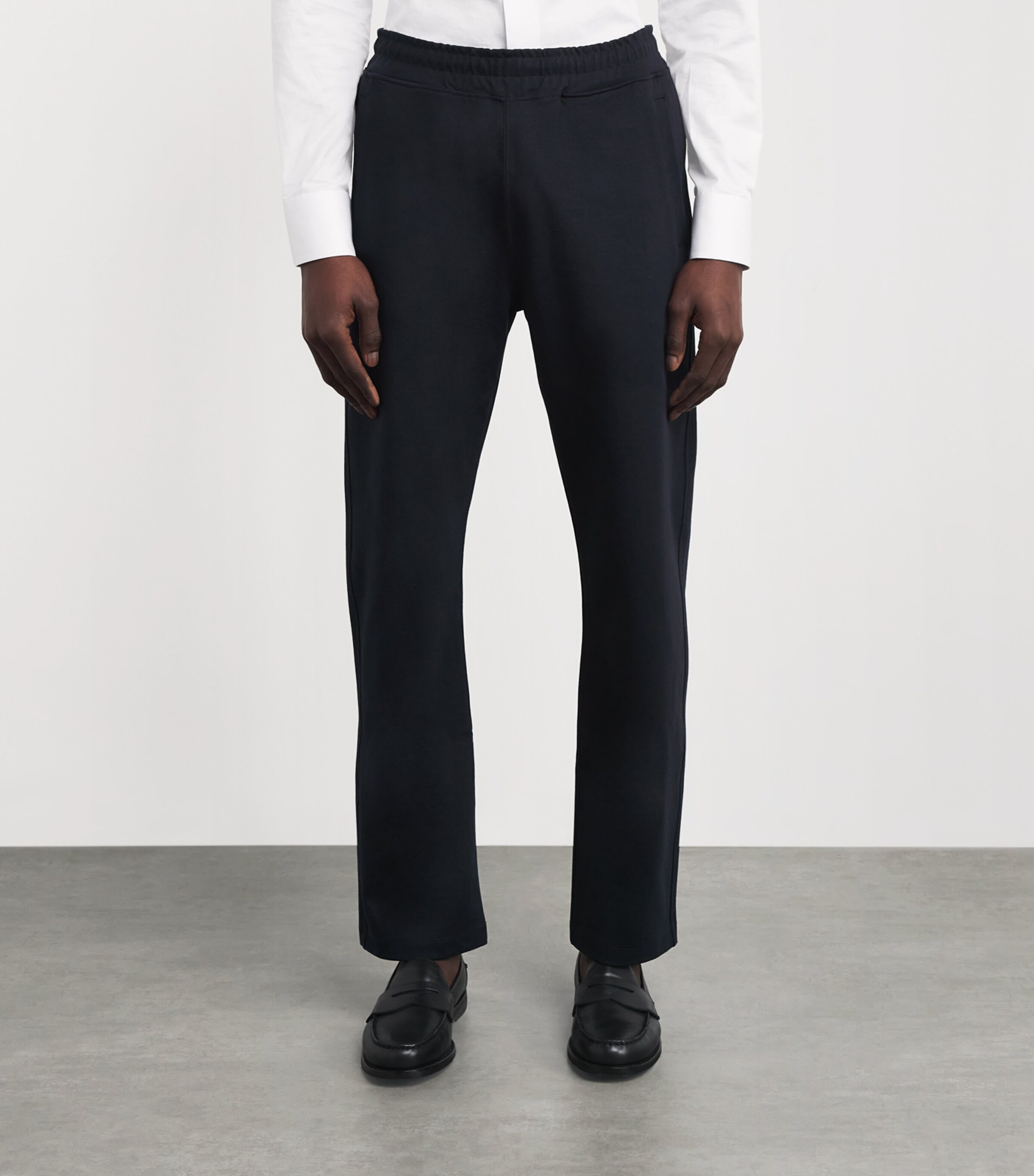 Corneliani Mens Cotton-Blend Sweatpants Navy Blue Image 4