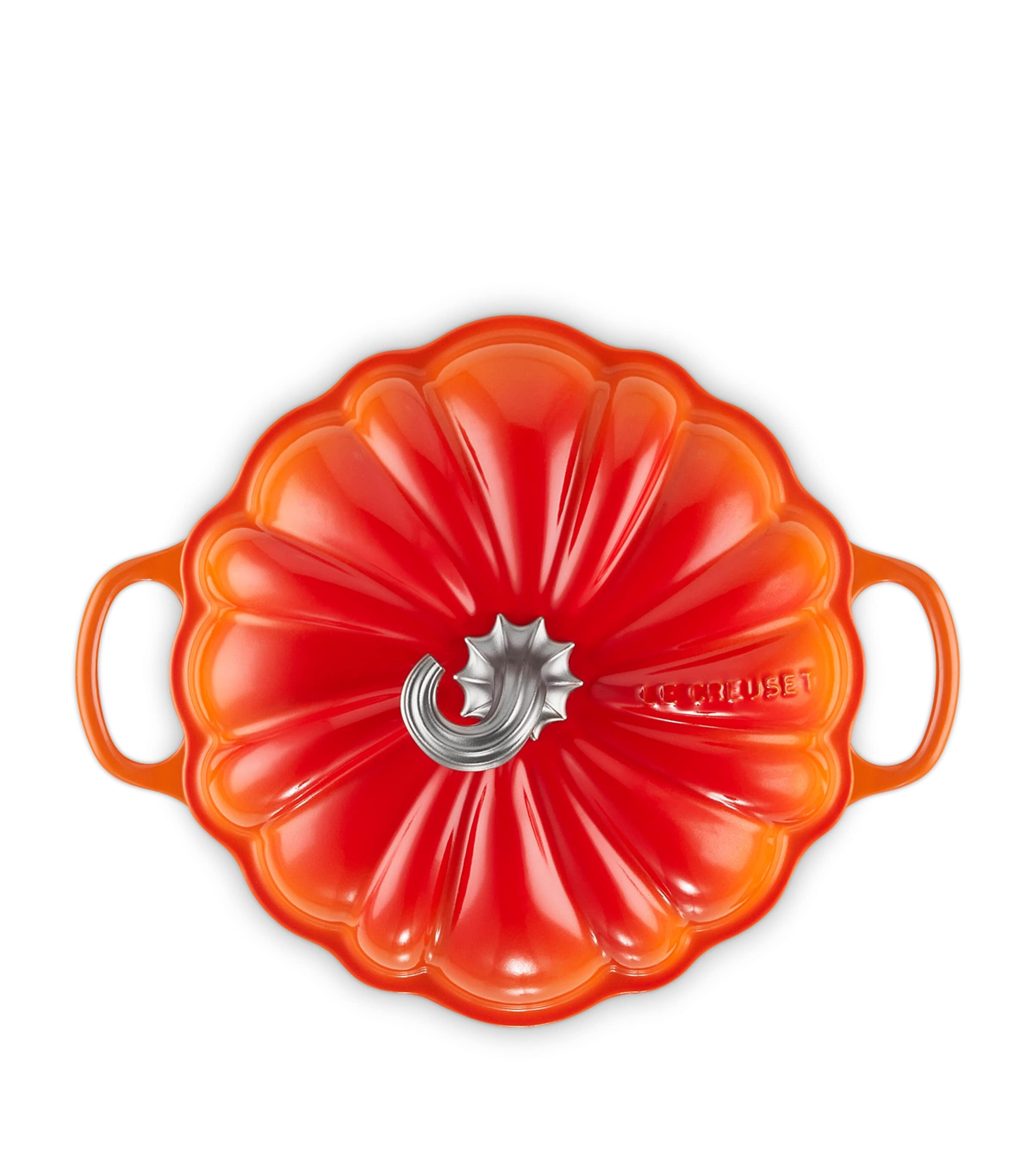 Le Creuset Cast Iron Pumpkin Casserole Dish (24cm) Volcanic Image 2