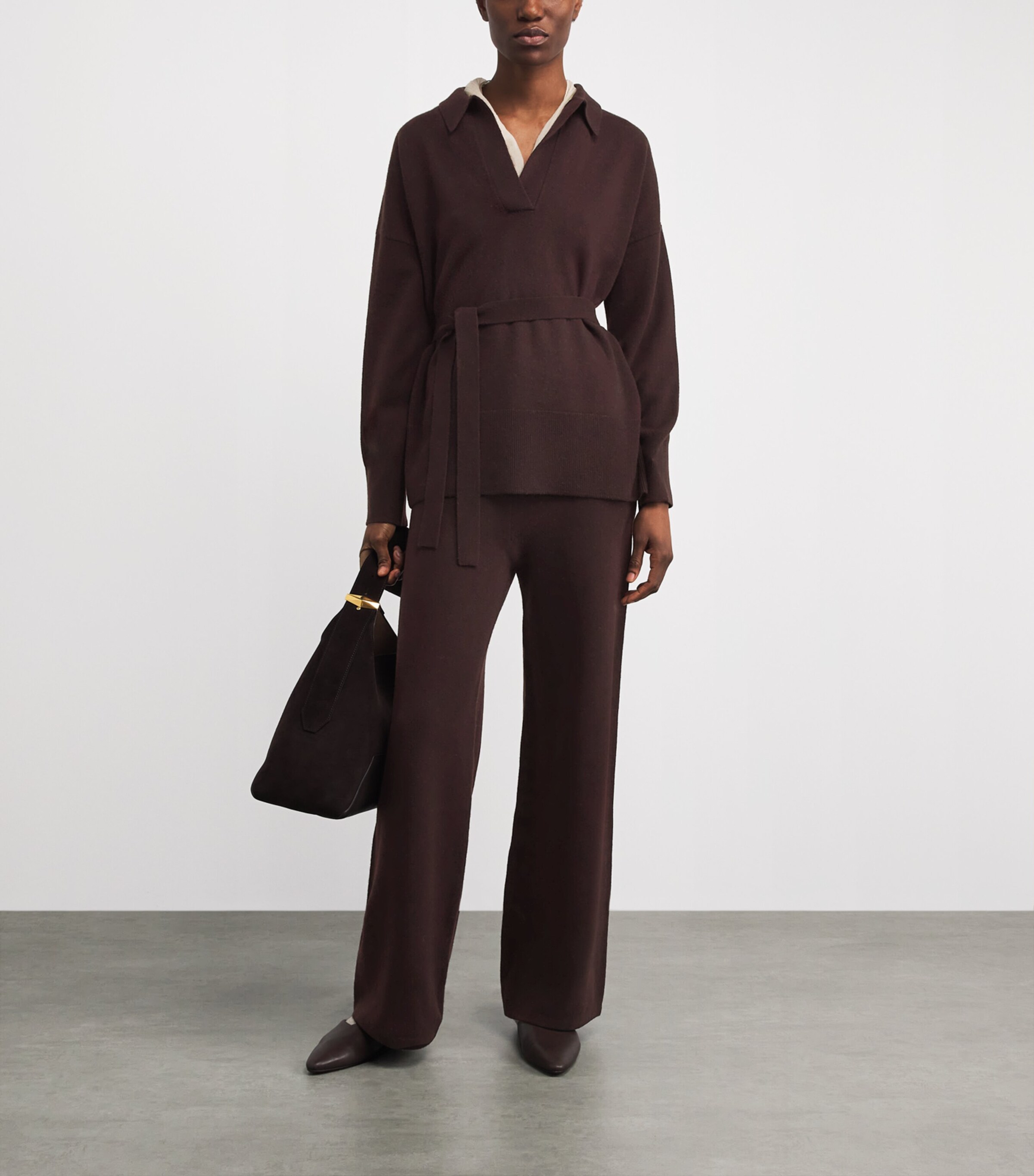 Yves Salomon Womens Merino Wool Straight Trousers Image 2