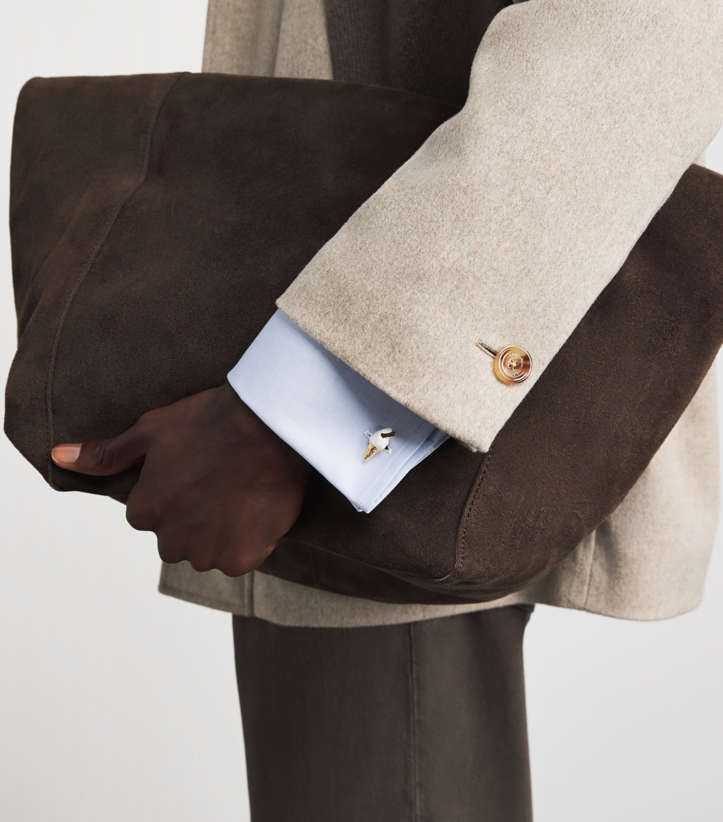Babette Wasserman Yellow Gold-Plated Ice Cream Cufflinks Gold Image 4