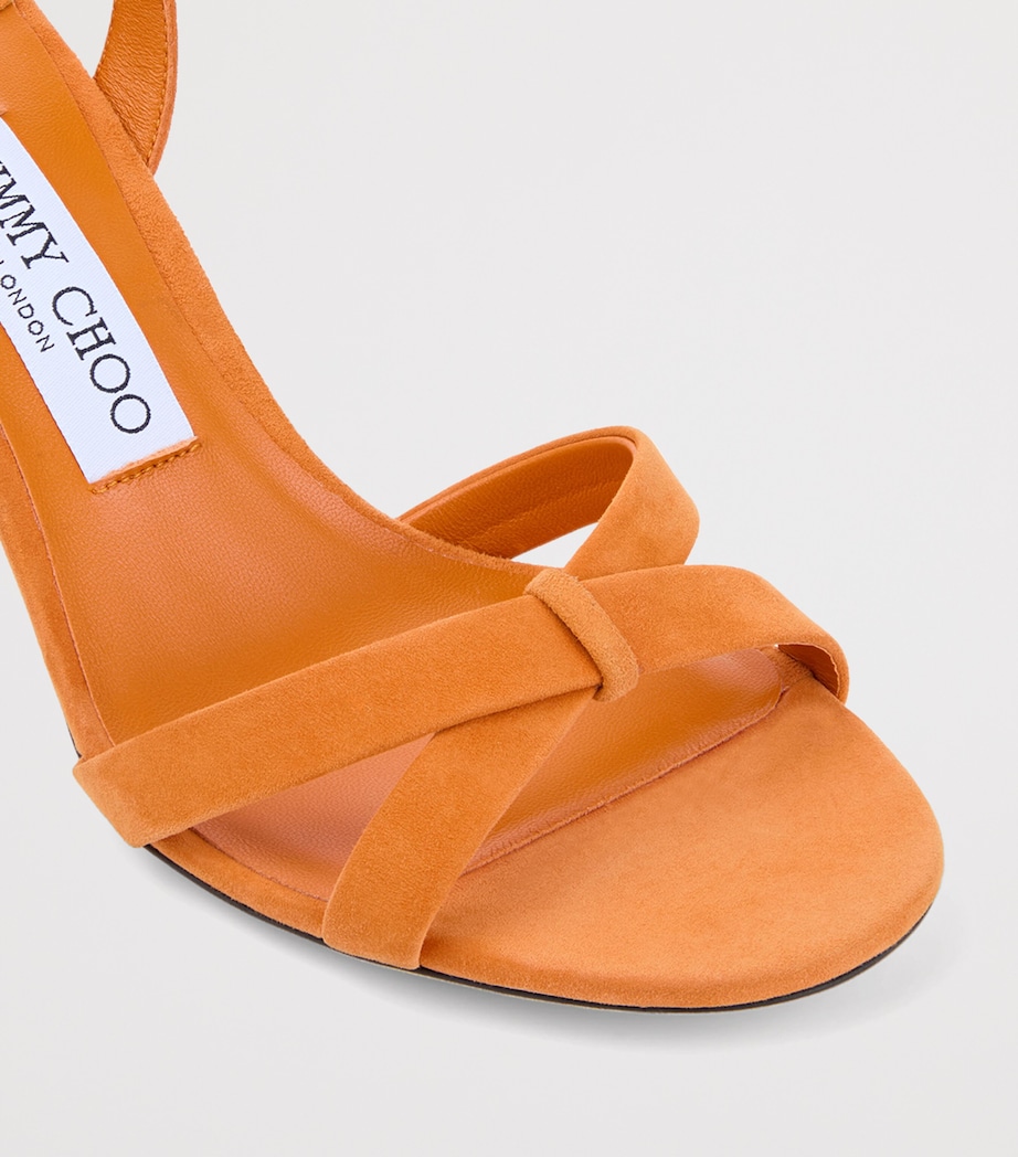 Jimmy Choo Elsy 70 Leather Heeled Sandals Sunset Orange Image 5