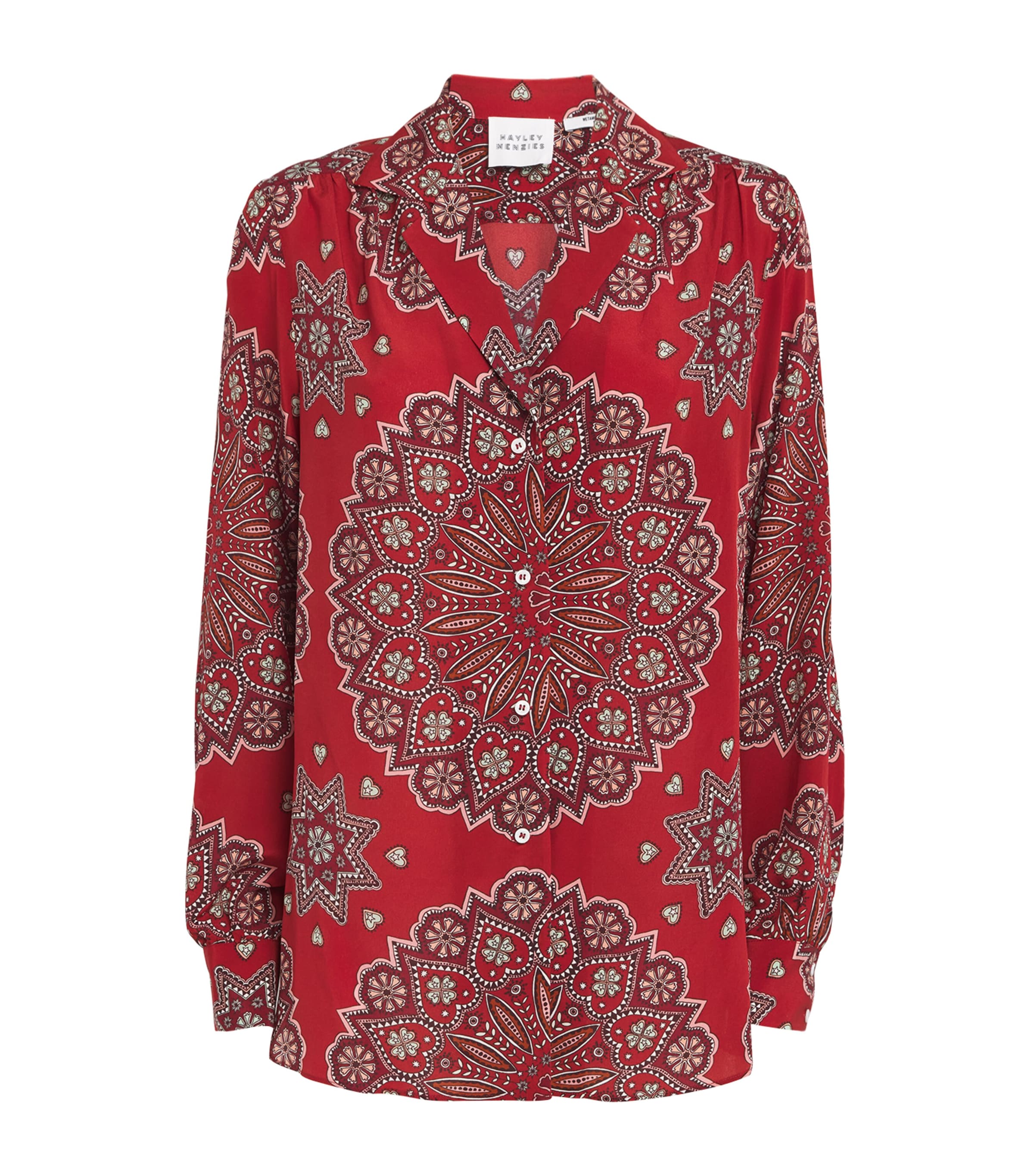 Hayley Menzies Dalton Paisley-print Button-up Pyjama Shirt In Red