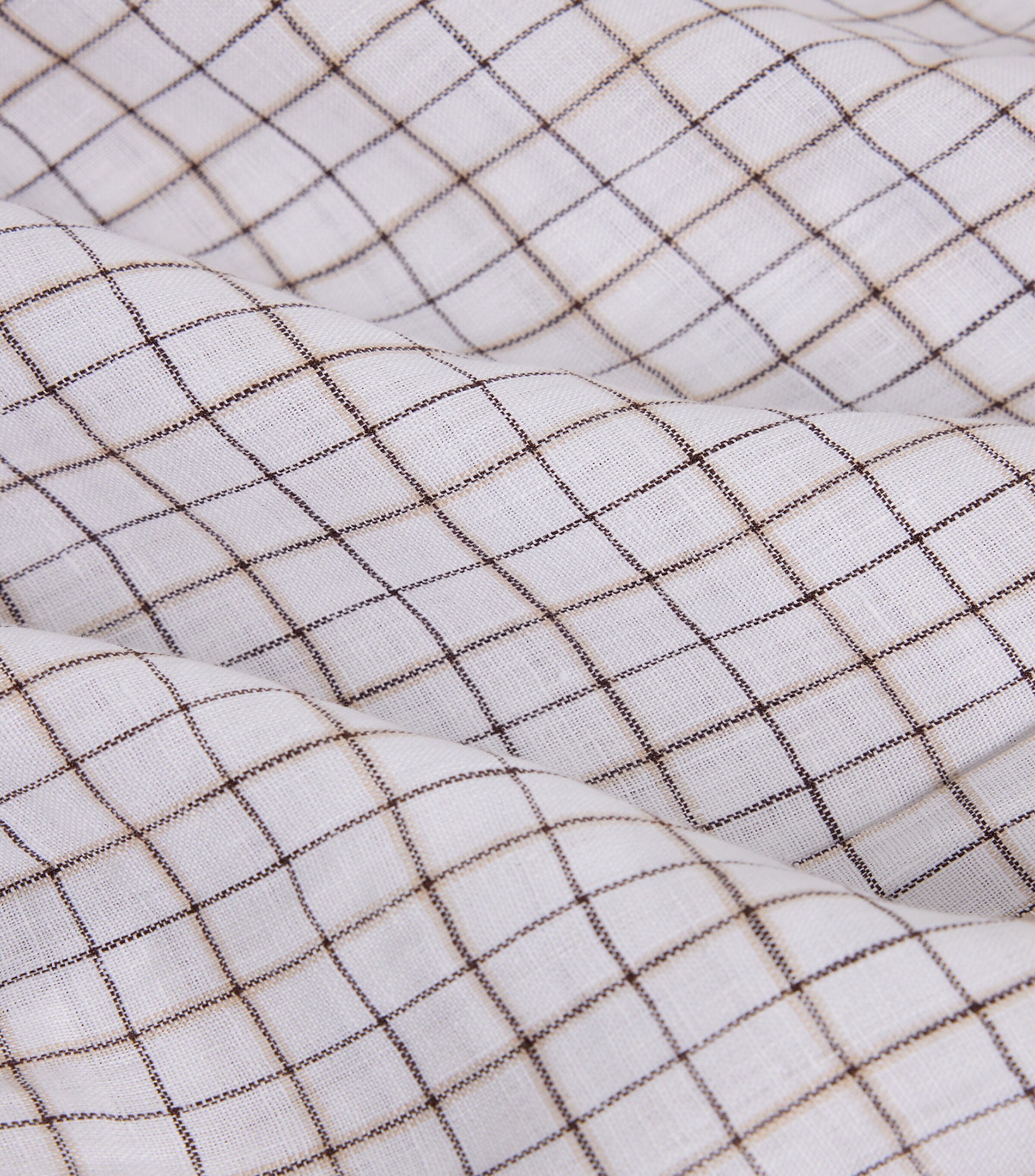 Dunhill Mens Linen Tattersall Check Shirt Image 7