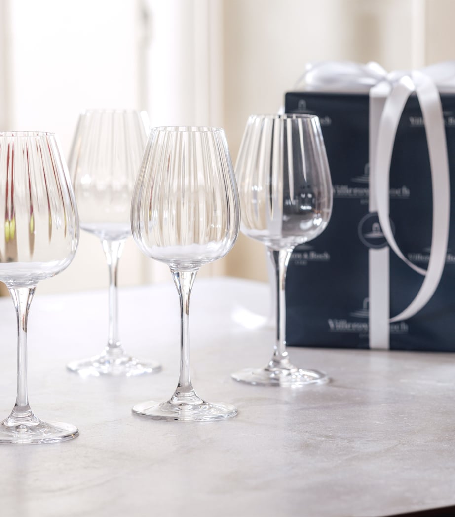 Set of 4 Rose Garden White Wine Glasses (125ml) CLEAR Image 5