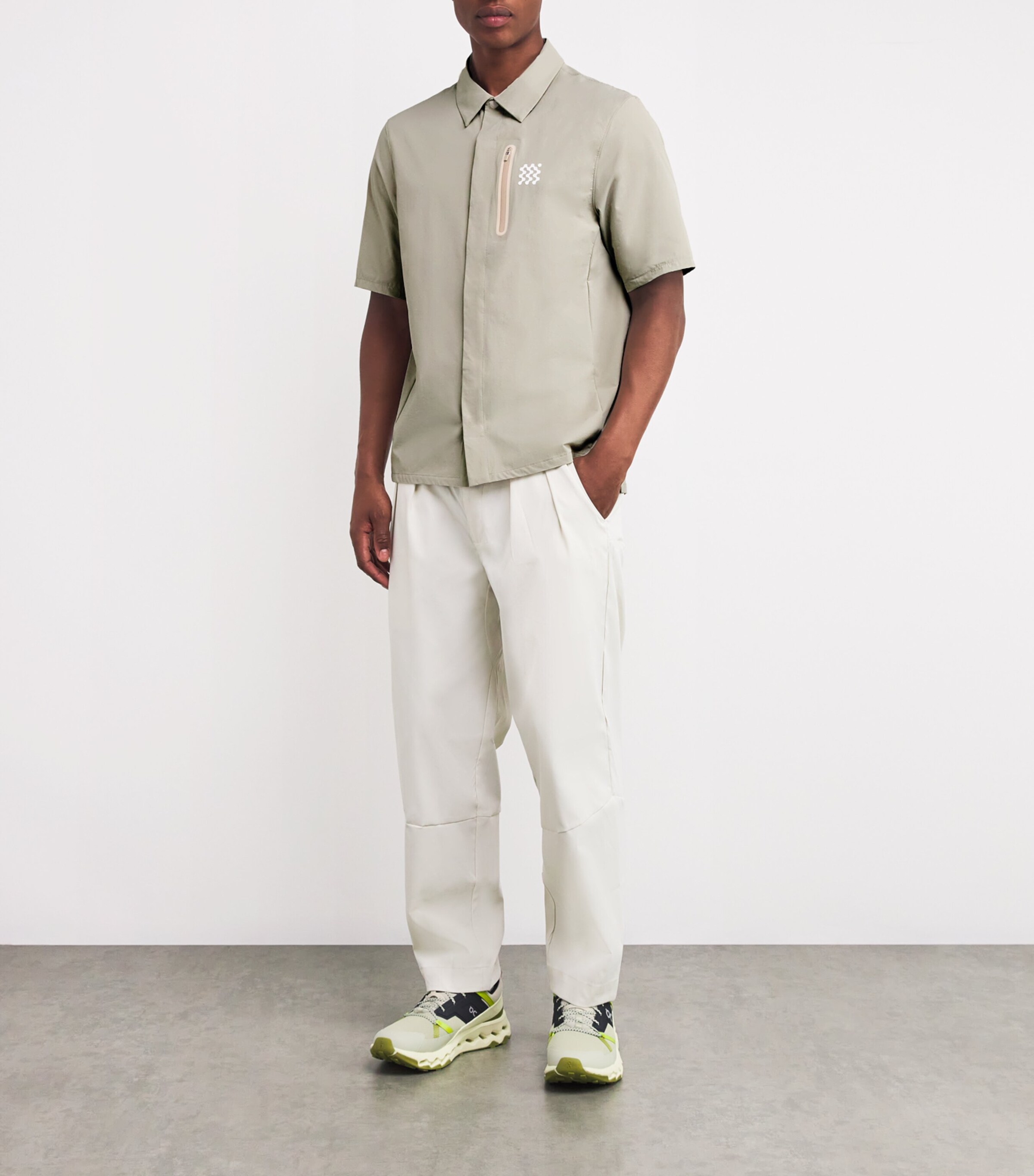 Manors Mens Water-Resistant Frontier Shirt Taupe Image 2