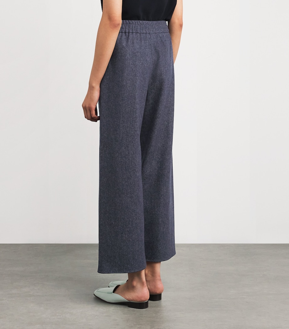 Wool Drawstring Wide-Leg Trousers JEANS Image 4