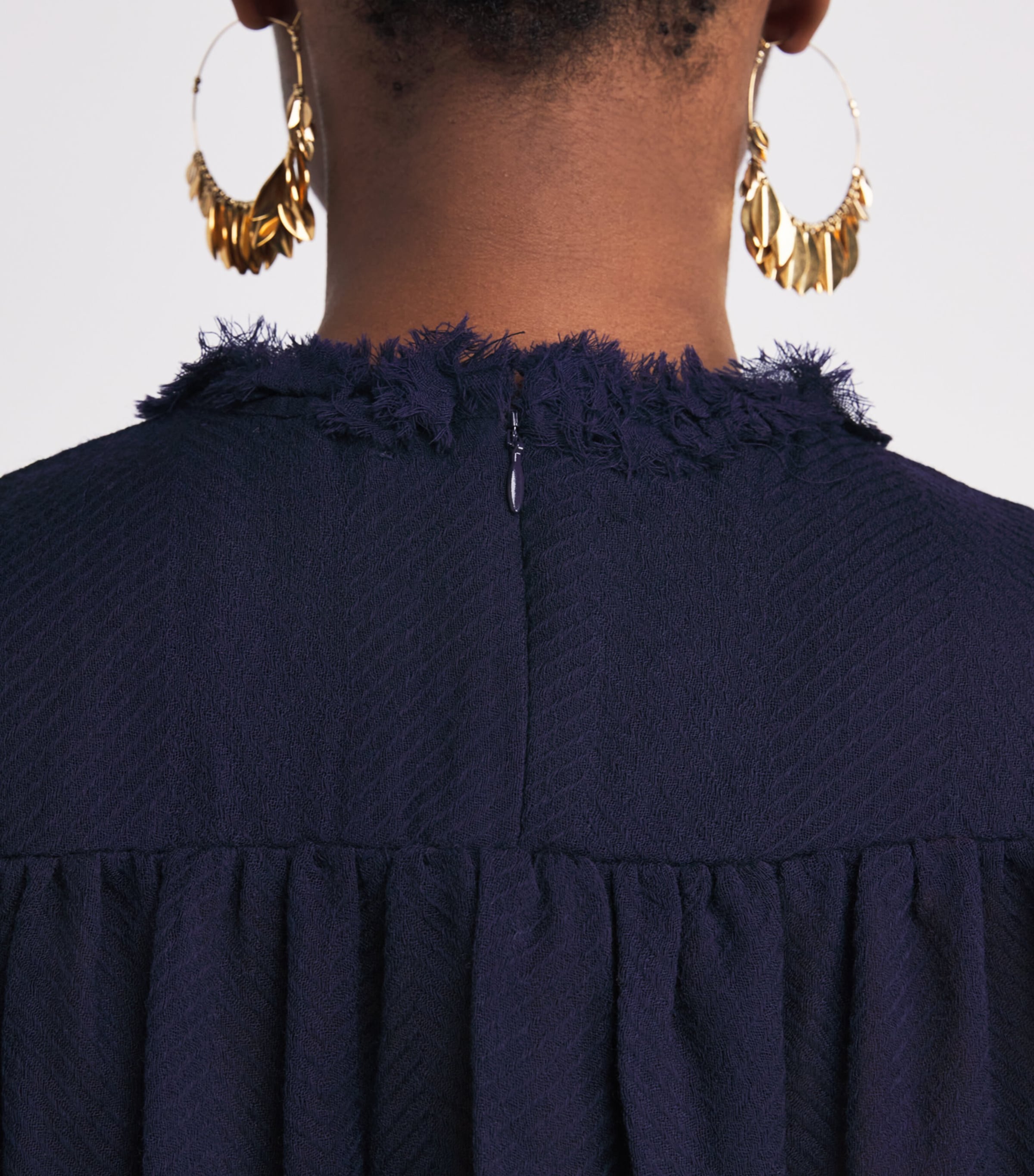 Wool Puff-Sleeve Karlyn Blouse MIDNIGHT Image 6