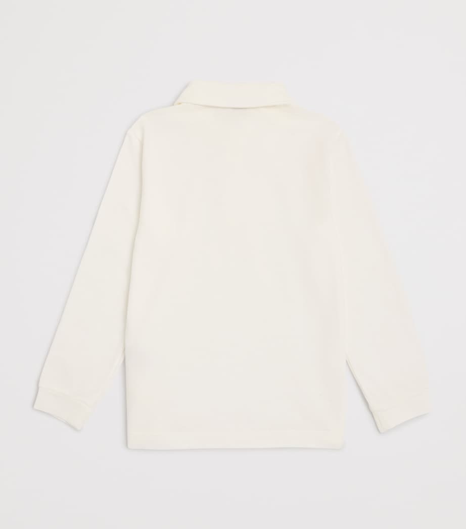 Cotton Long-Sleeve Polo Shirt (2-14 Years) 100MILK Image 2