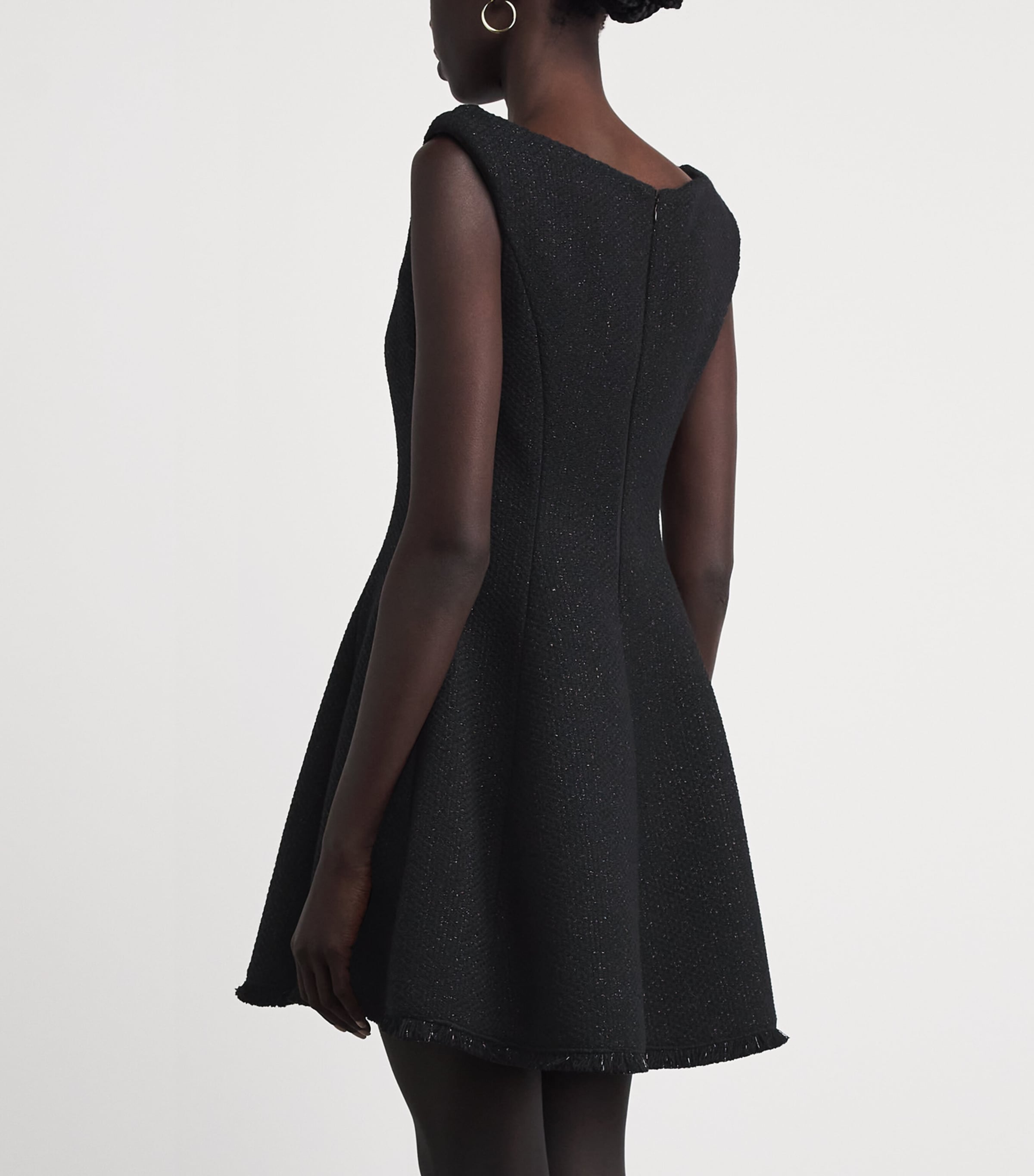 Maje Womens Tweed Mini Dress Black Image 6