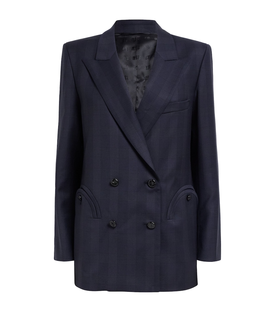 Blazé Milano Womens Virgin Wool Aramis Everynight Double-Breasted Blazer Navy Image 1