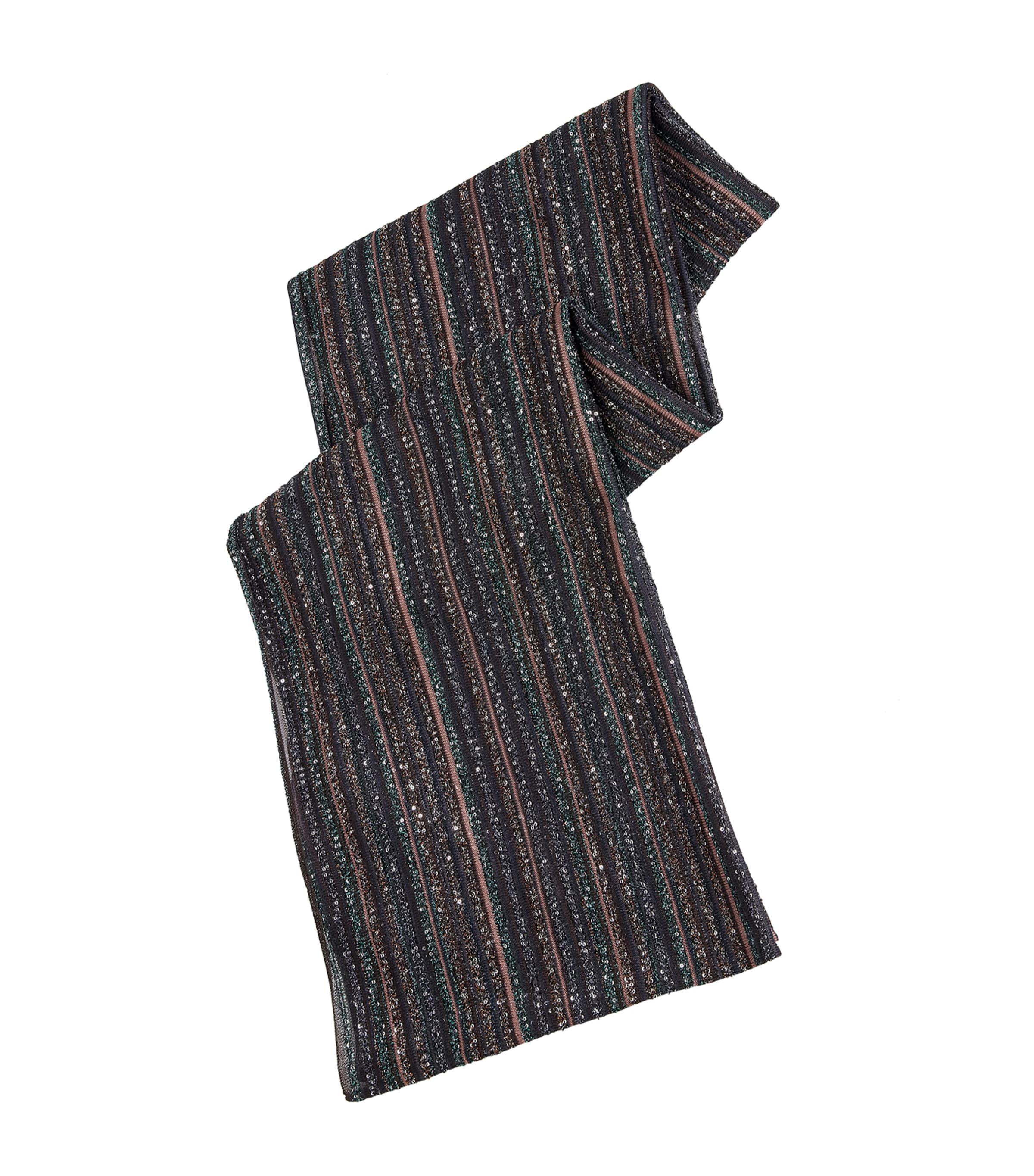 Missoni Sequin-Embellished Stripe Stole Drk Brown Tone Image 1