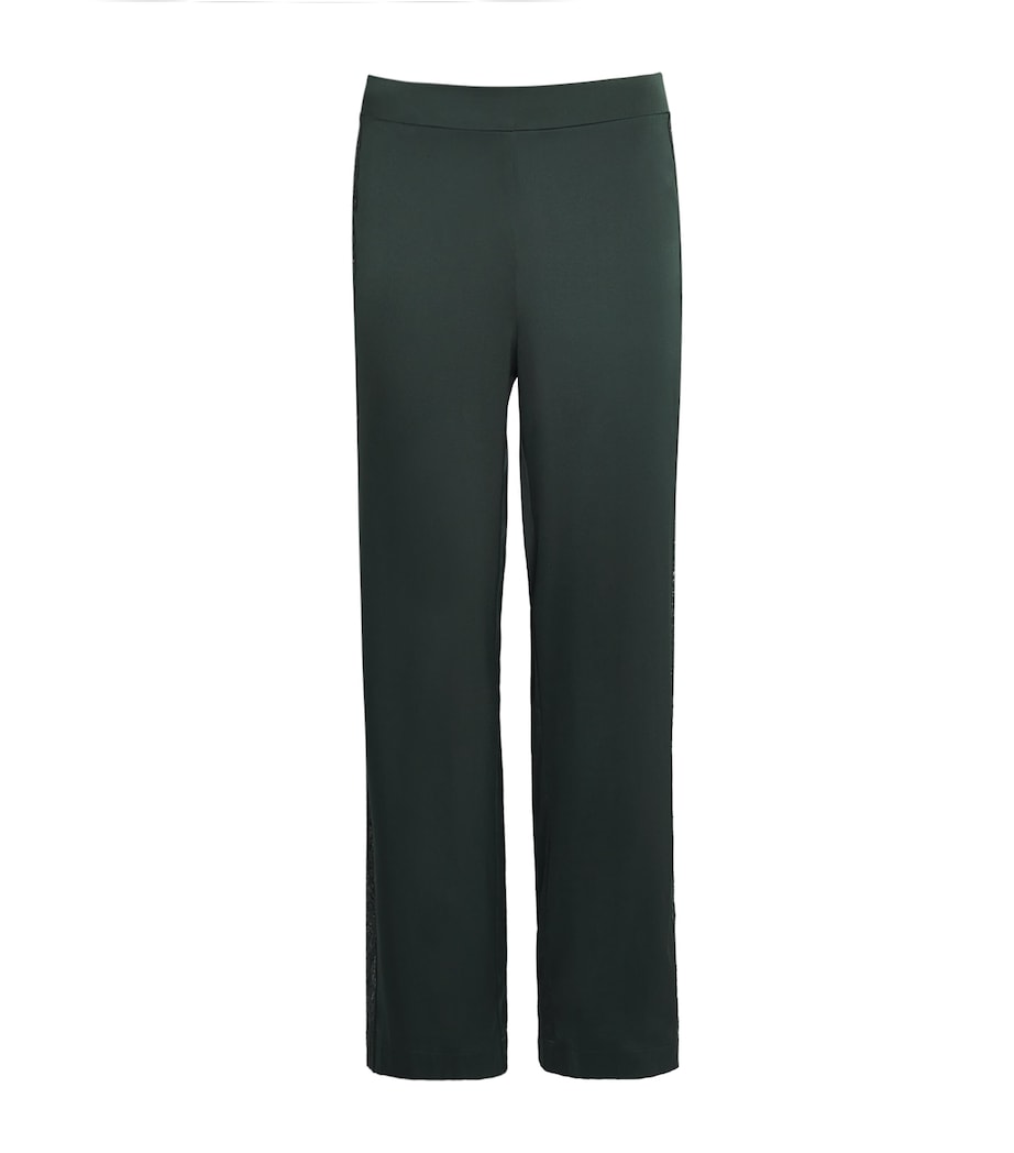 Aubade Womens Silk-Blend Midnight Whisper Pyjama Trousers Mysterious Green Image 1