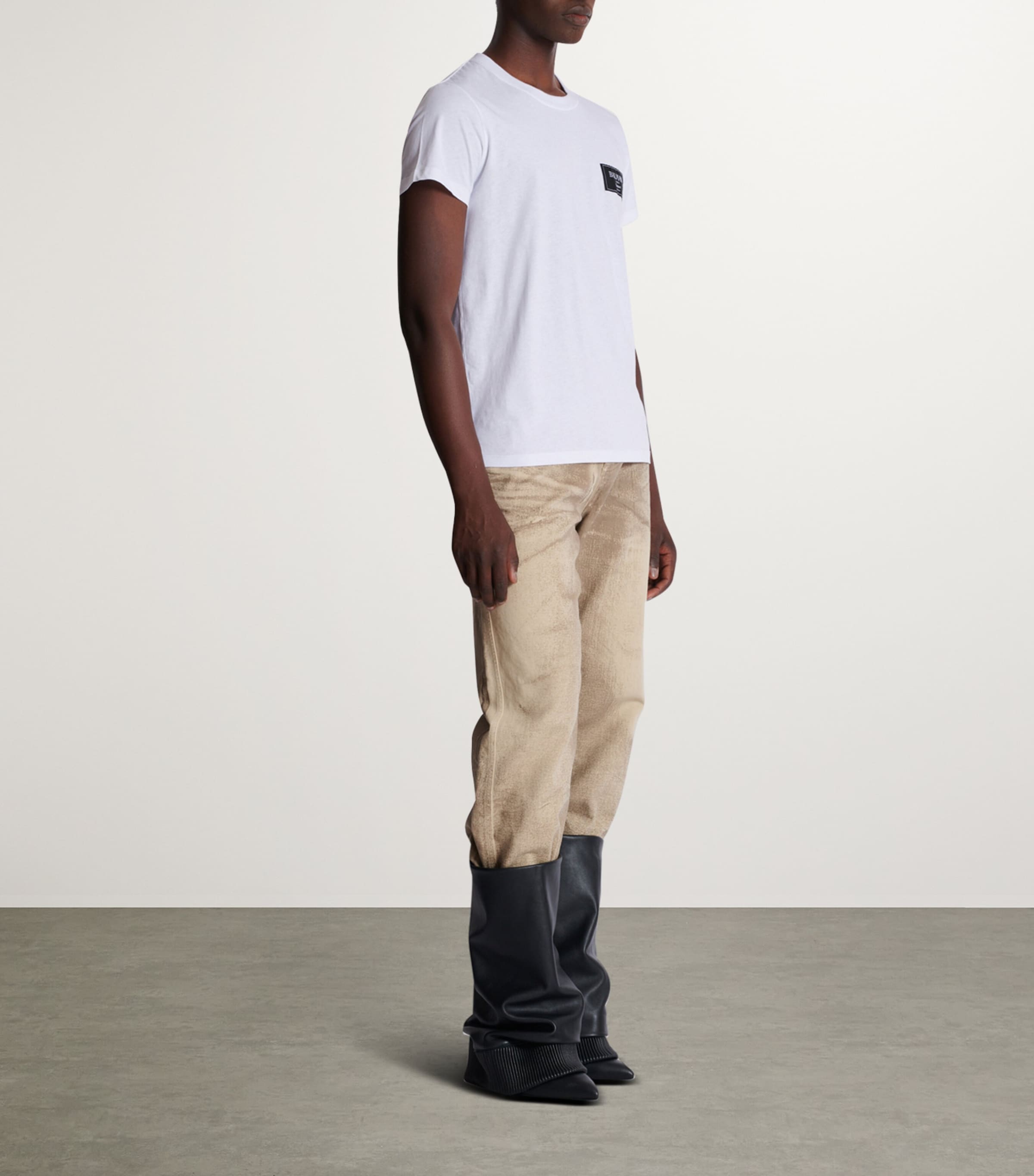 Cotton Logo Print T-Shirt 0FA BLANC Image 4