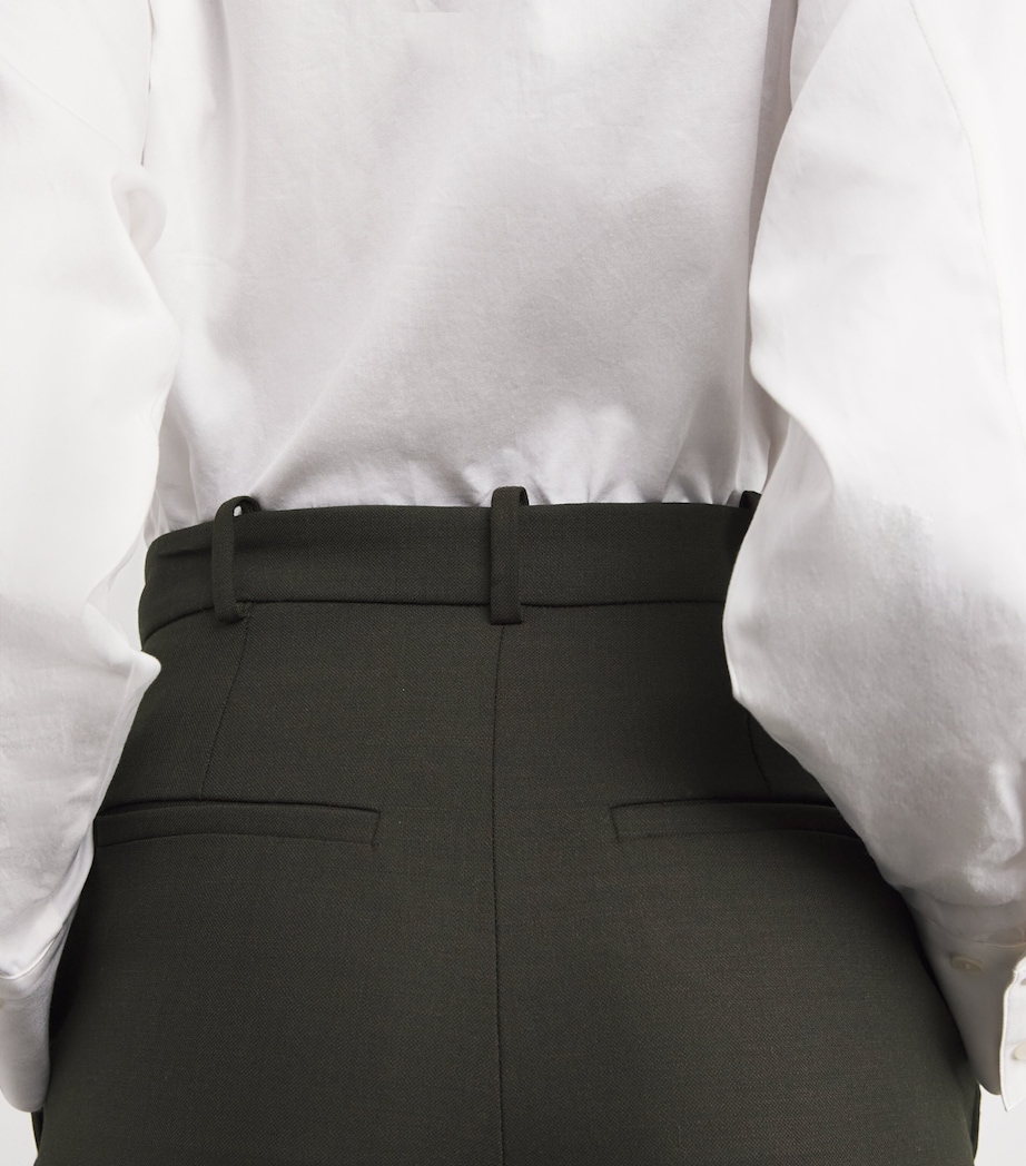 Wool-Blend Wide-Leg Trousers KHAKI Image 6