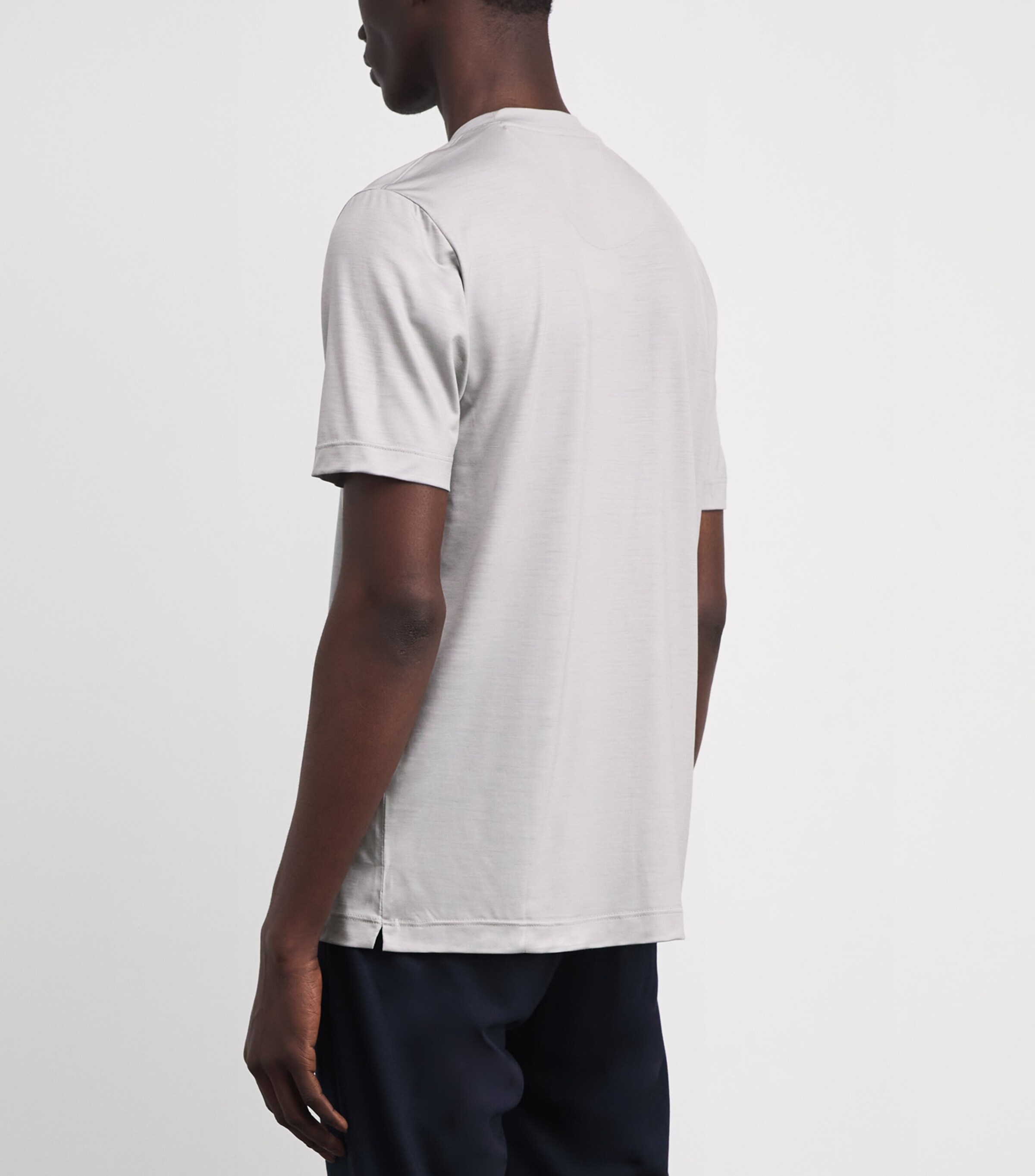 Marco Pescarolo Mens Virgin Wool T-Shirt Ice Image 4