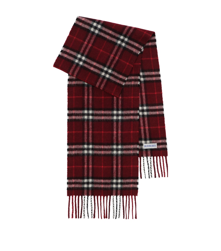 Burberry Kids Cashmere Check Scarf Oxblood Red Image 1