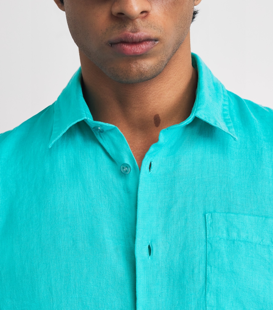 Vilebrequin Mens Linen Caroubis Shirt Vert Disco Image 3