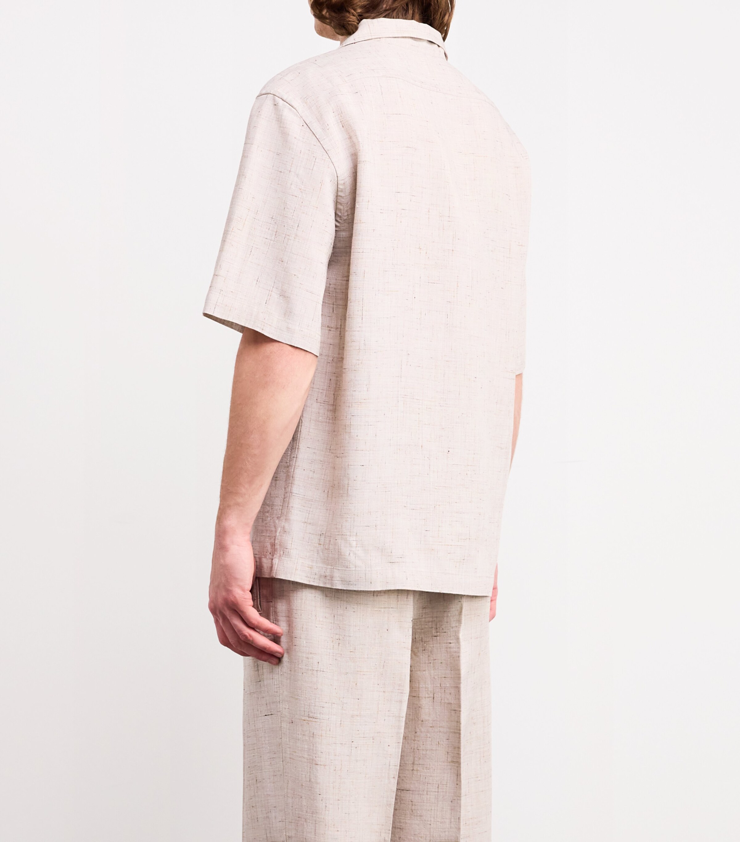 Barena Mens Slubbed Notched Collar Shirt Uni Image 4