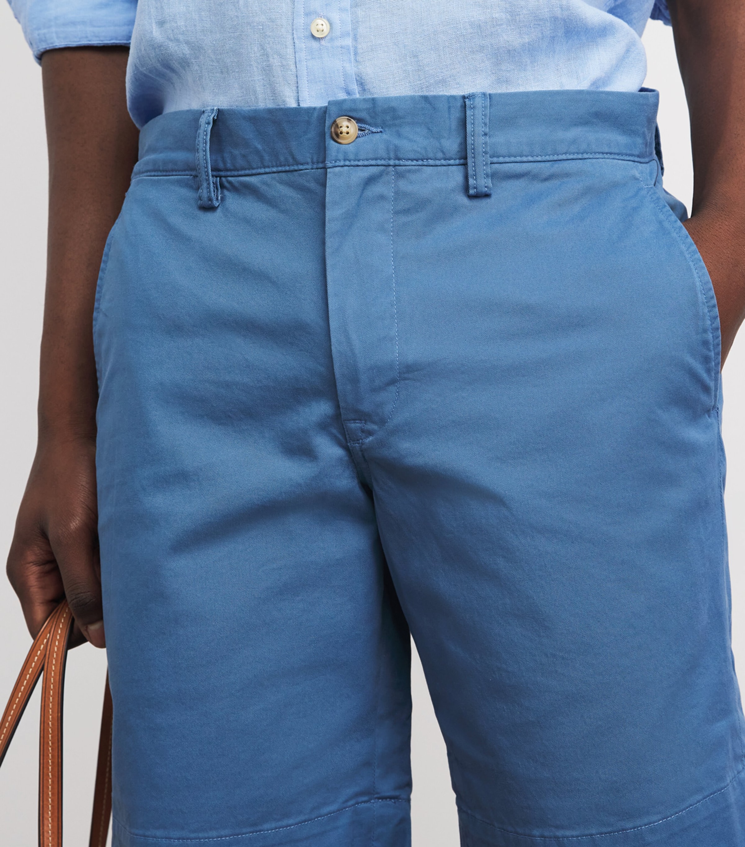 Polo Ralph Lauren Mens Stretch-Cotton Bedford Shorts Delta Blue Image 3