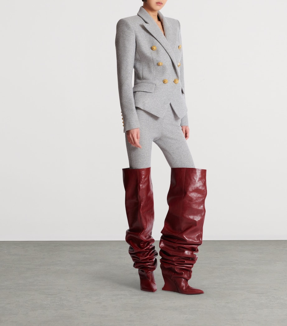 Wool-Blend Double-Breasted Blazer 9AD GRIS CHIN ECLAIR Image 5