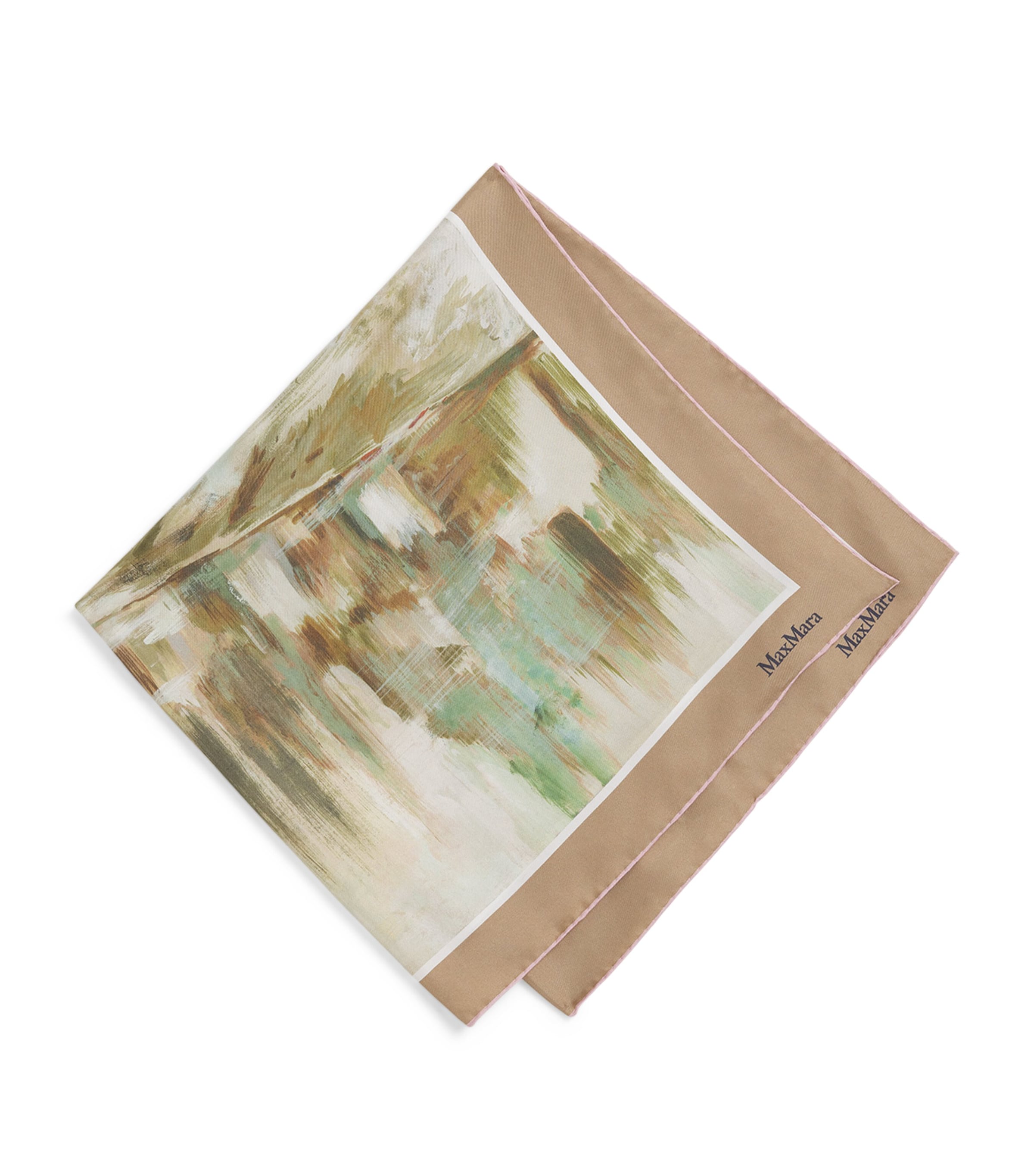 Max Mara Silk Scarf In Sand