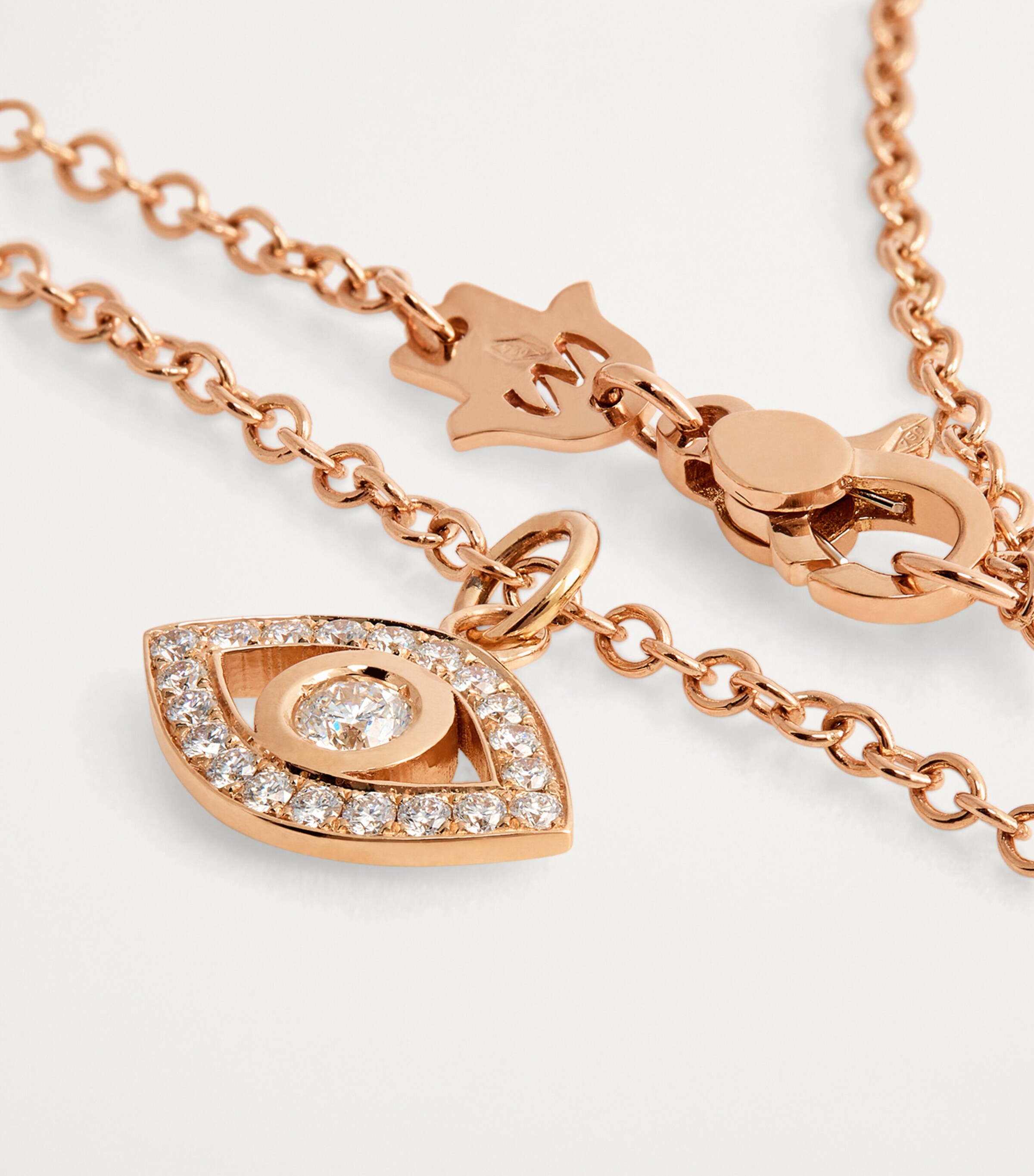 Netali Nissim Rose Gold and Diamond Charmed Eye Necklace Rose Gold Image 4