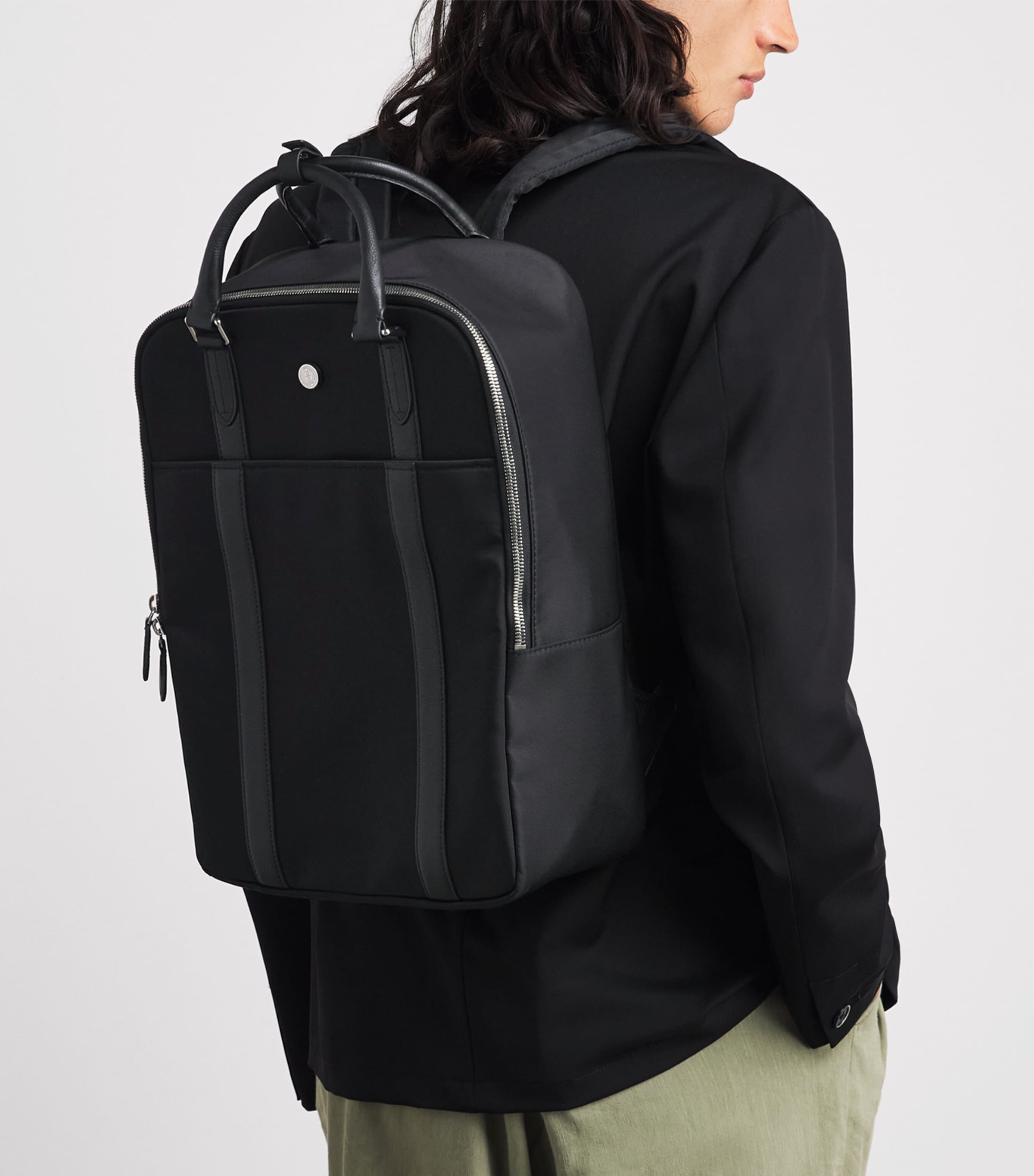 Harrods Nylon Backpack Black Image 2