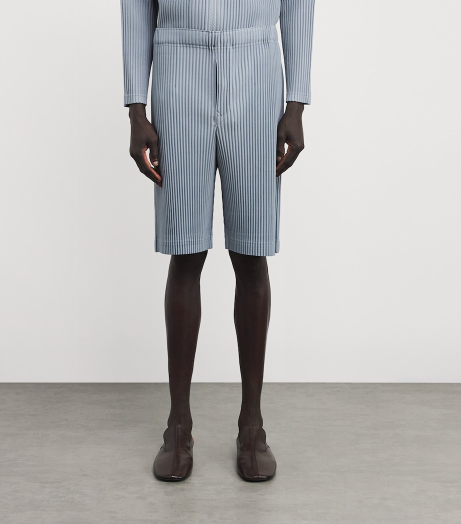 Homme Plissé Issey Miyake Mens Pleated Shorts Gray Blue Image 2