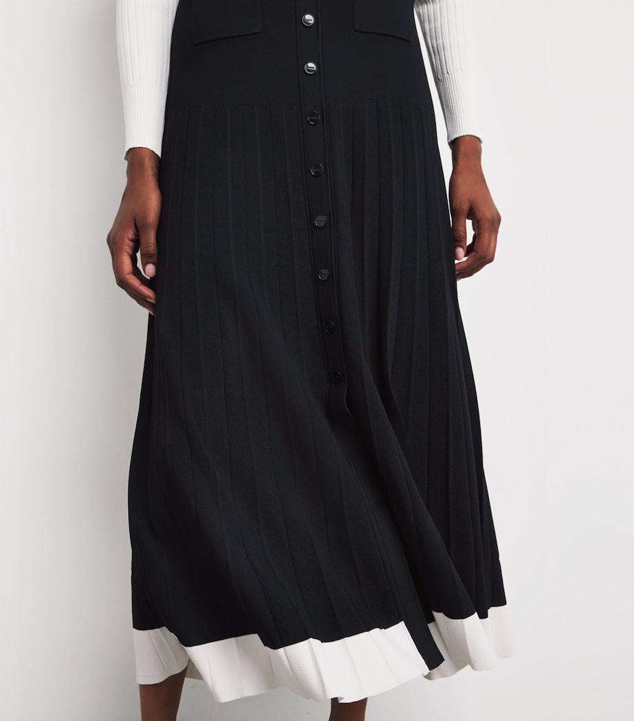 Contrast-Trim Knitted Maxi Skirt NAVY BLUE Image 6