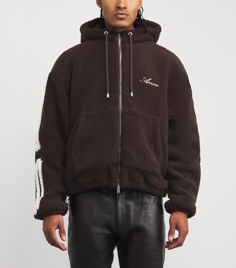 Fleece Bones Hoodie DARK BROWN Image 3