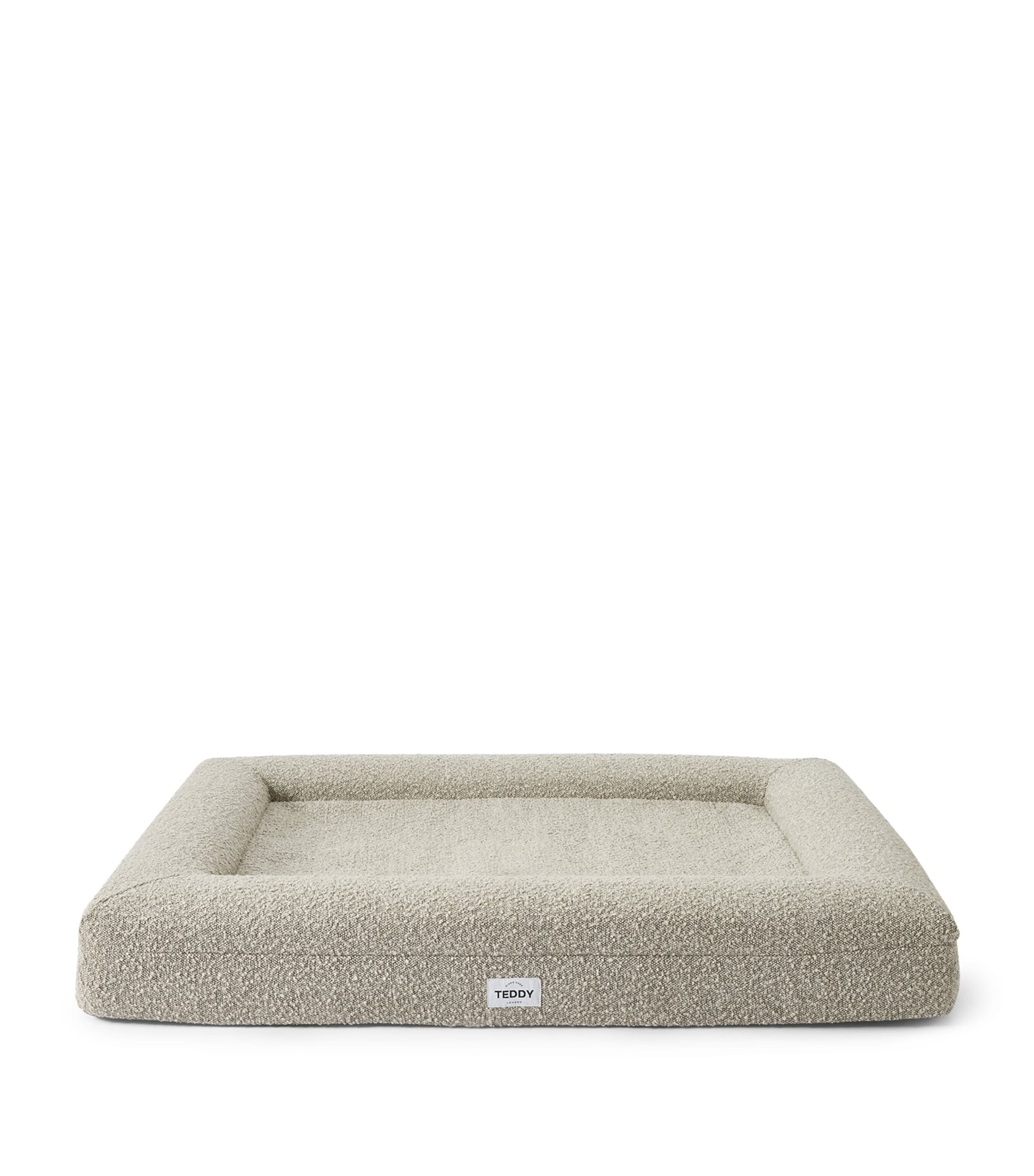 Shop Teddy London Large Bouclé Dog Bed Cover In Grey