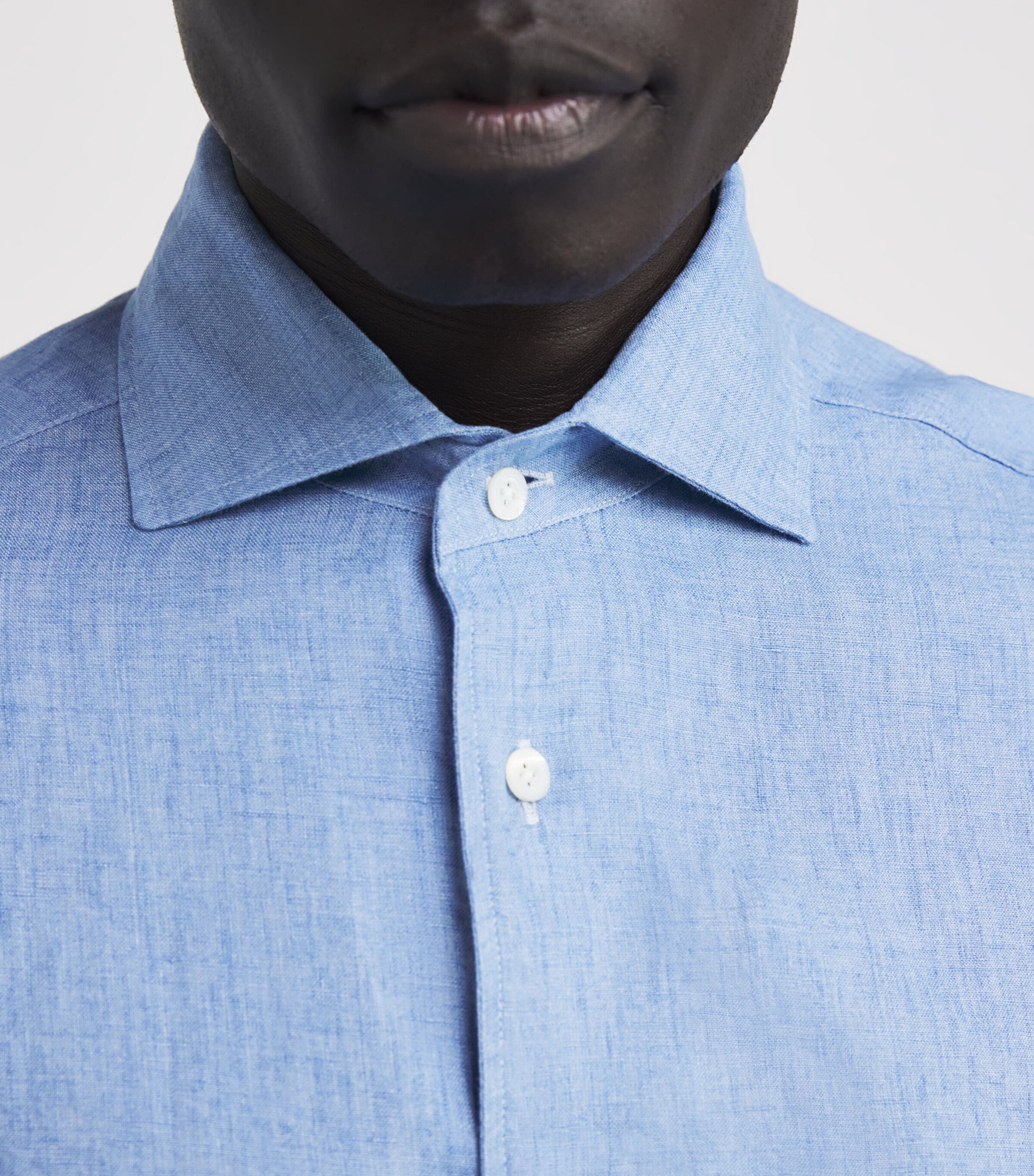 Linen Shirt 007 DRK CERUOLE BLUE Image 6