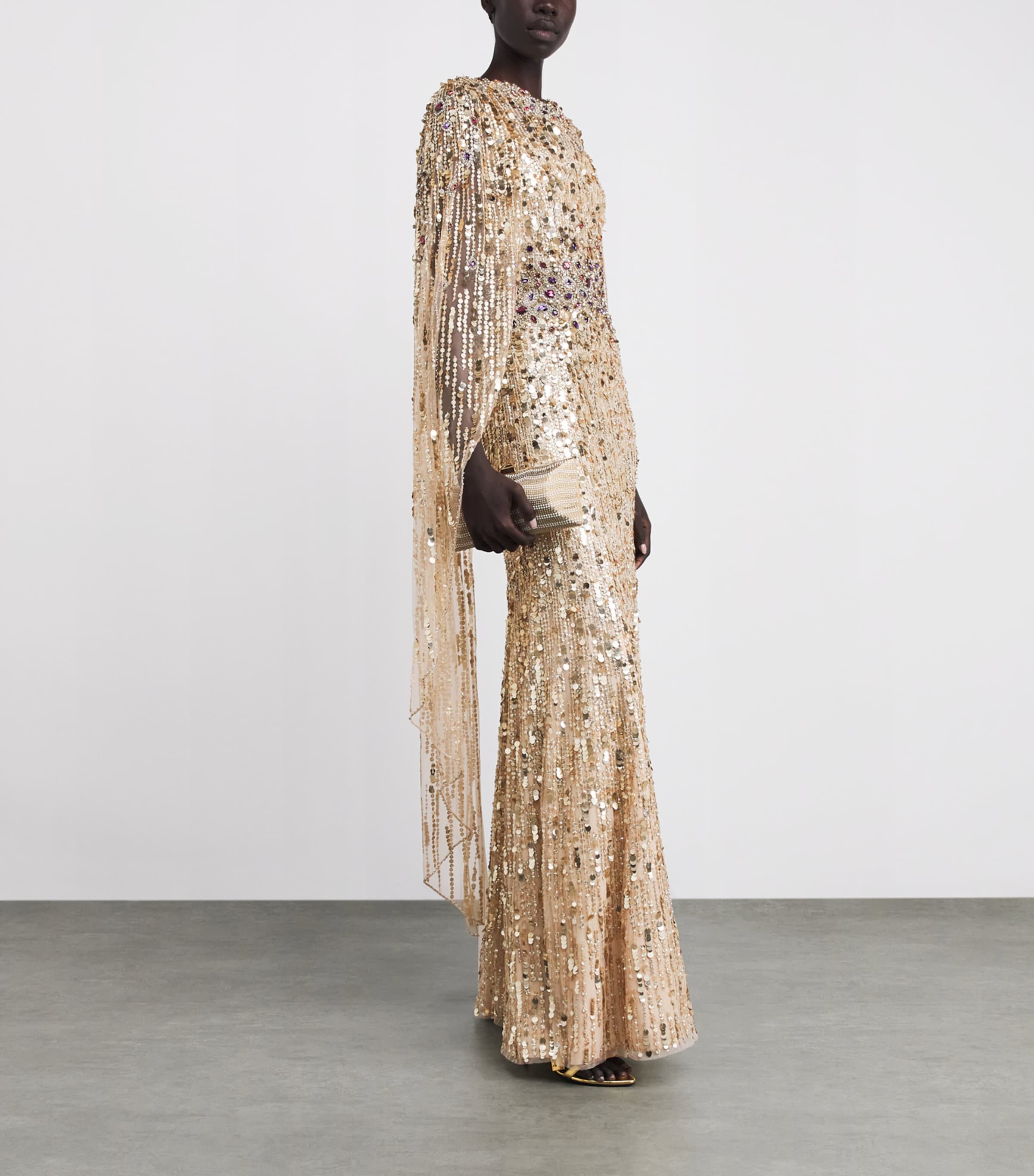 Embellished Honey Dew Gown ILLUSION + JEWEL Image 2