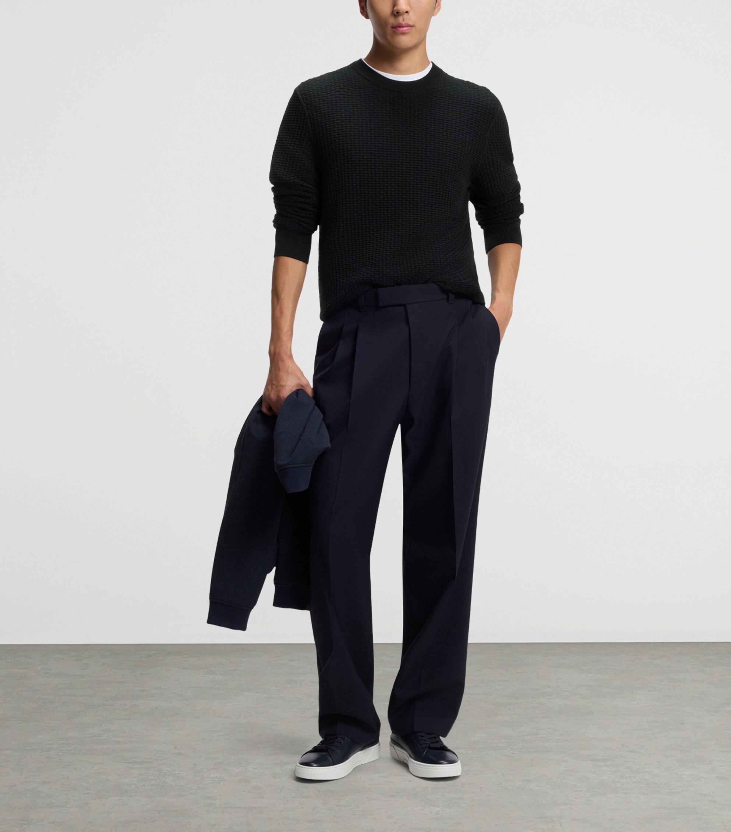 BOSS Mens Cotton Textured Sweater Image 4