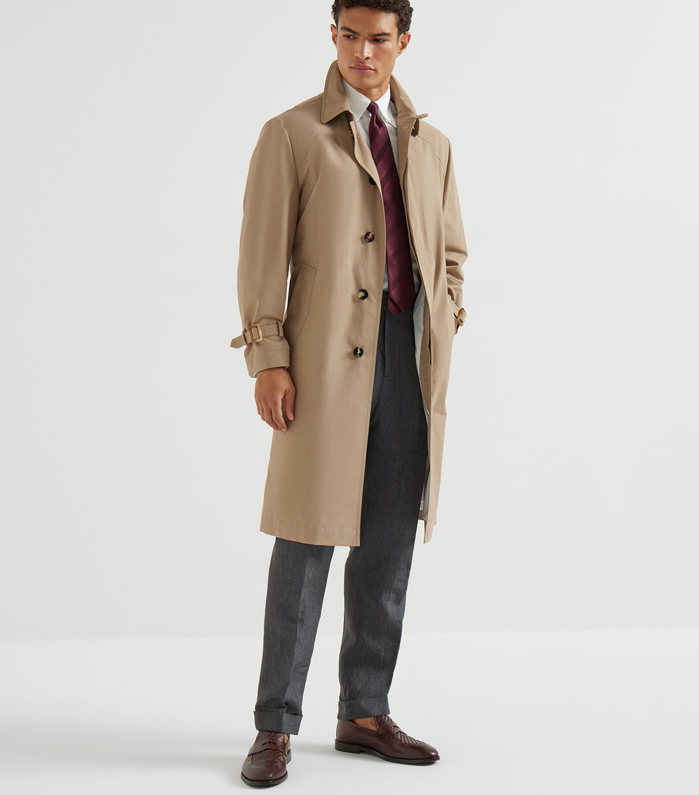 Brunello Cucinelli Mens Water-Resistant Trench Coat Image 2