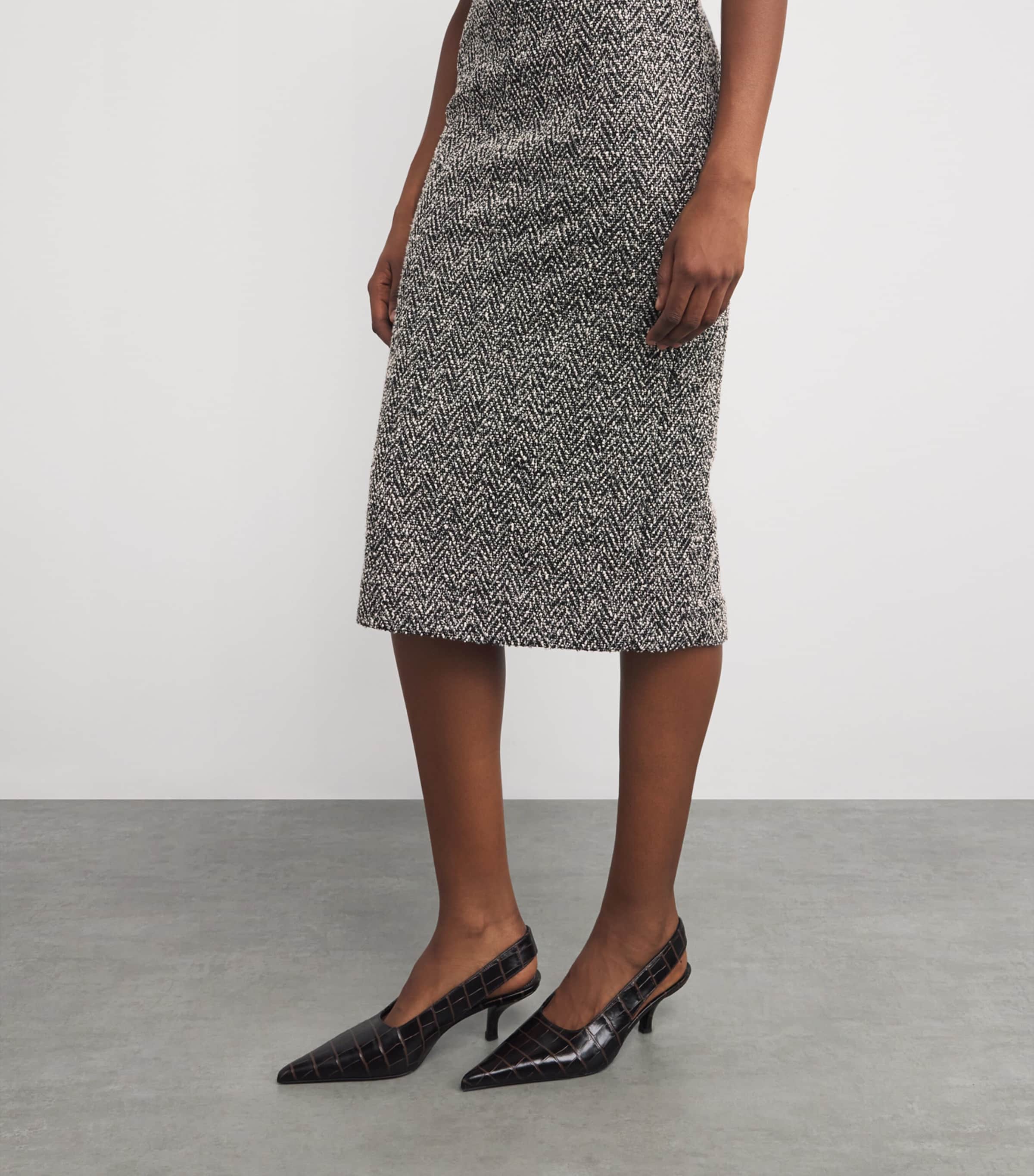 Tweed Midi Dress BLACK Image 6