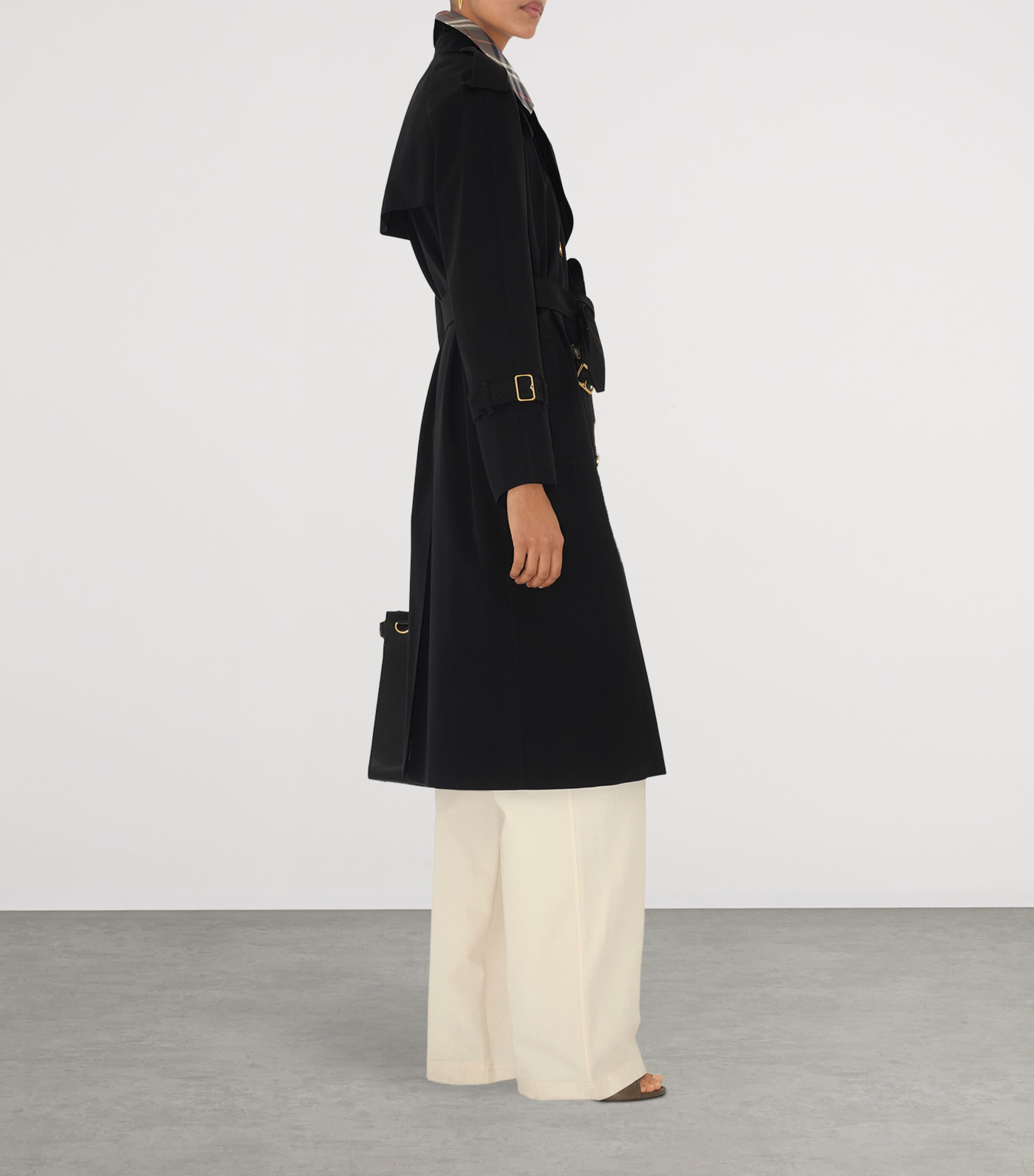 Long Castleford Trench Coat BLACK Image 6