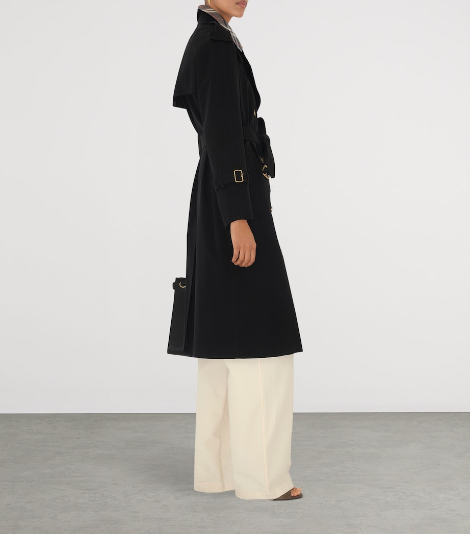 Long Castleford Trench Coat BLACK Image 6