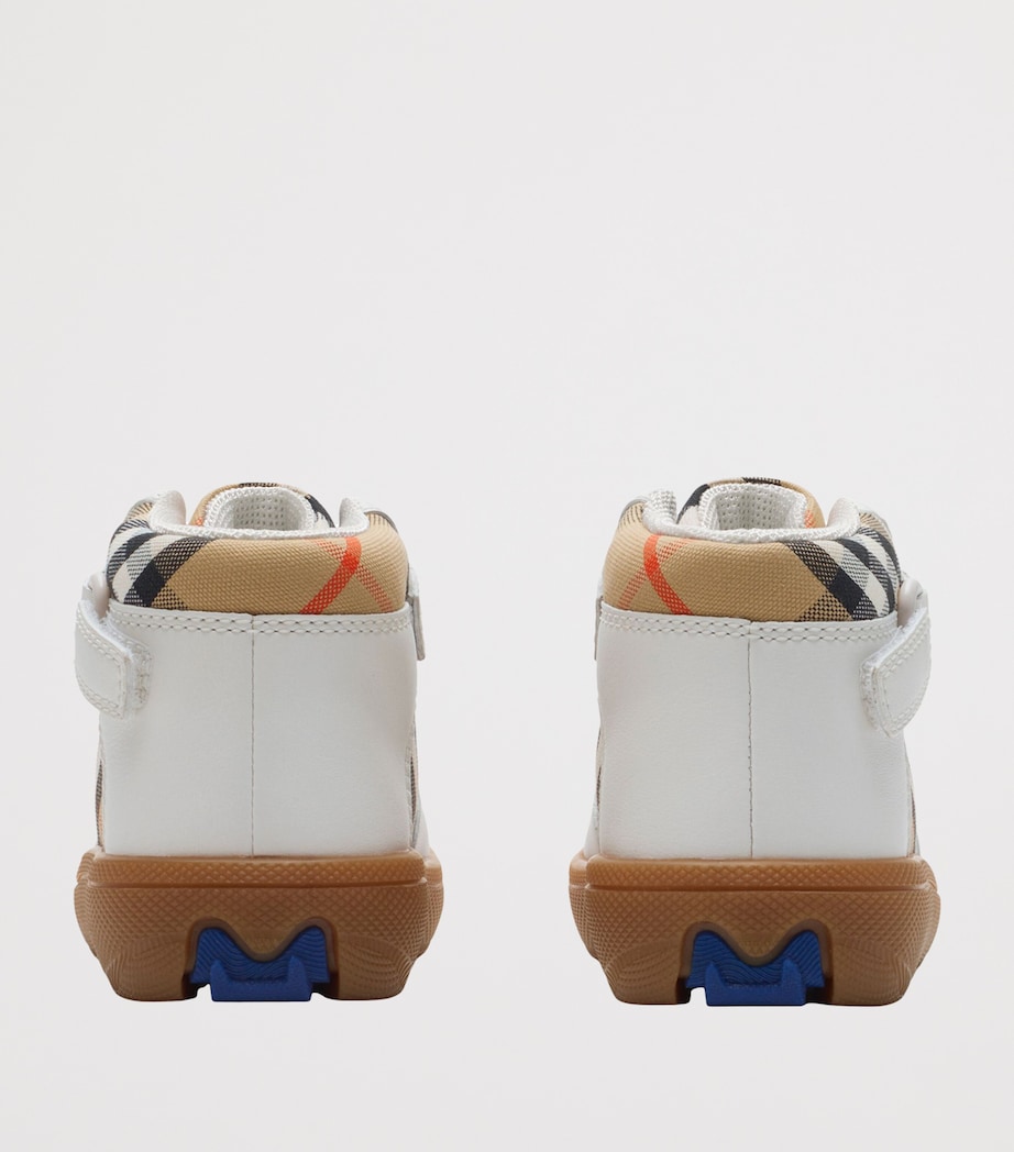 Leather Check High-Top Sneakers SAND IP CHECK Image 4