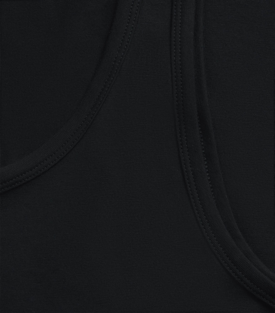 Falke Mens Egyptian Cotton Vests (Pack of 2) Black Image 4